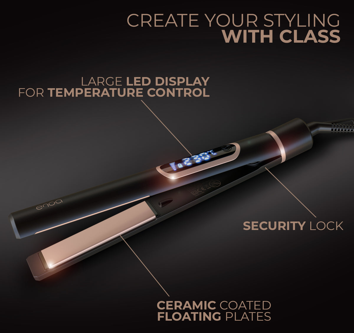 ENOA S7 PRO – Piastra Ionica in Ceramica Tourmaline