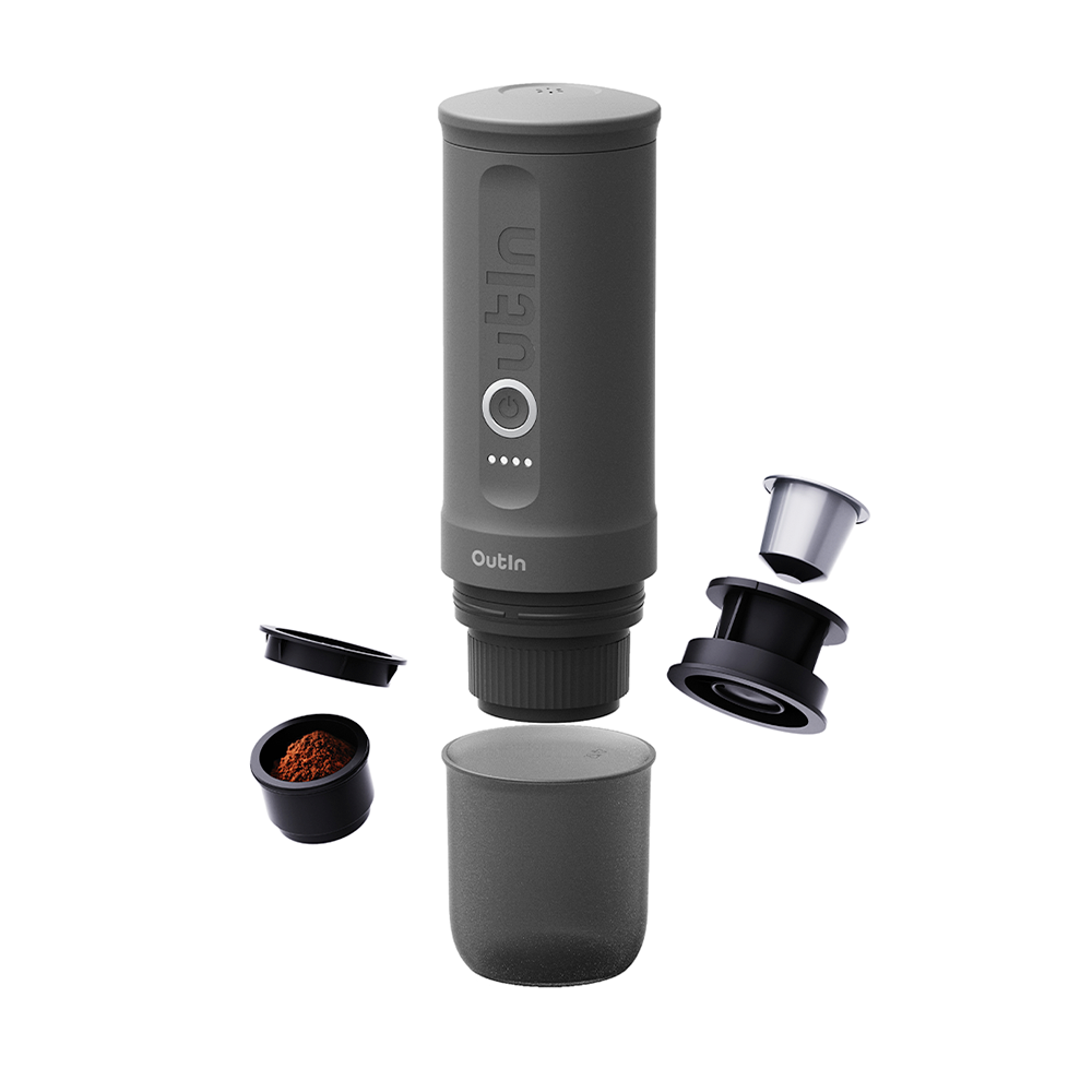 OutIn Nano, Macchina da caffè espresso elettrica portatile, Usb-C – Space Grey