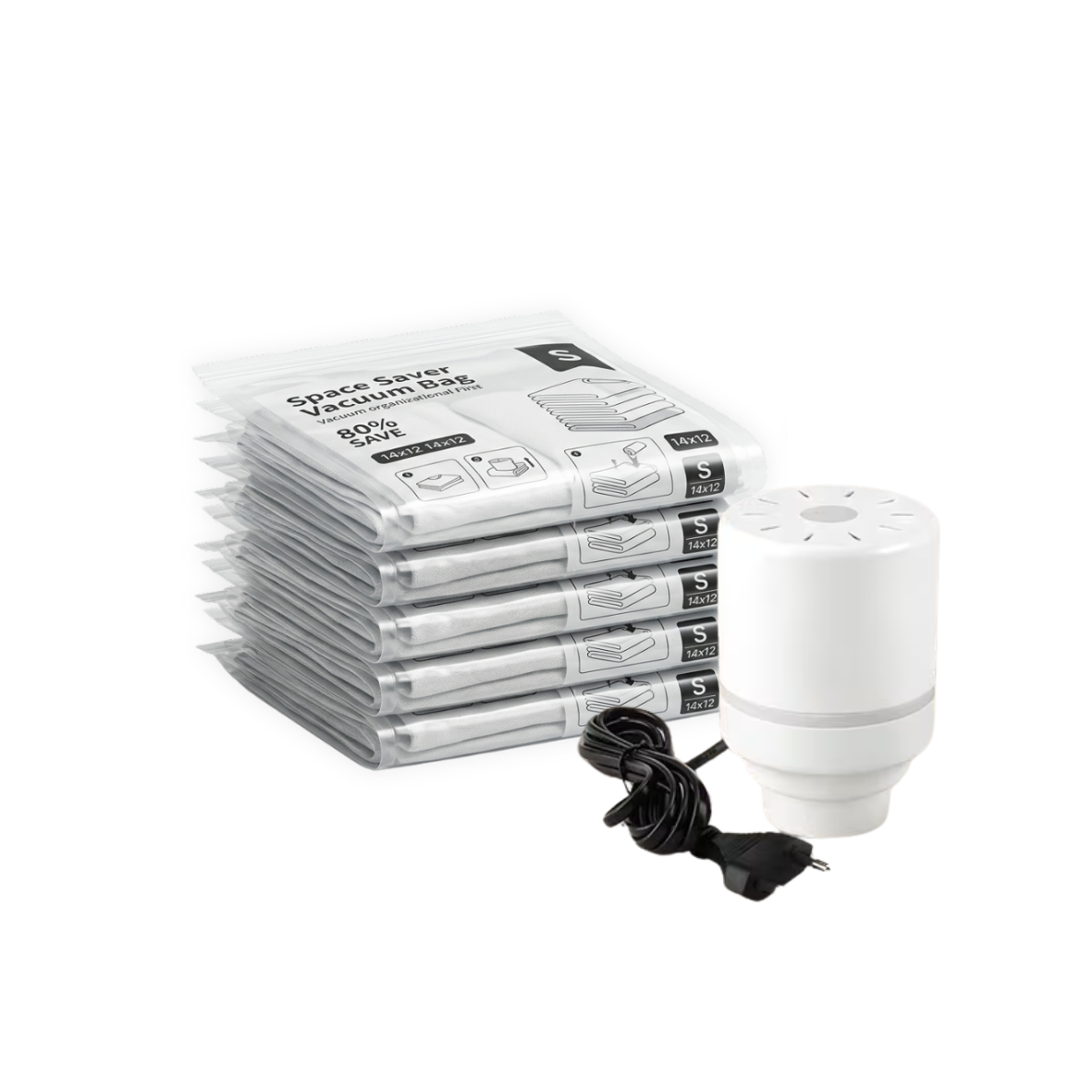 Set Travel Smart - Sottovuoto pro con pompa elettrica da viaggio + sacchetti