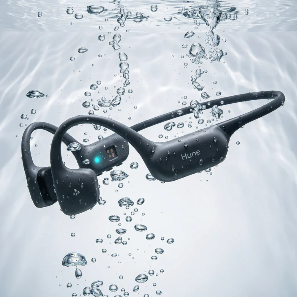 HUNE OLA Black – Cuffie Bluetooth a Conduzione Ossea Waterproof