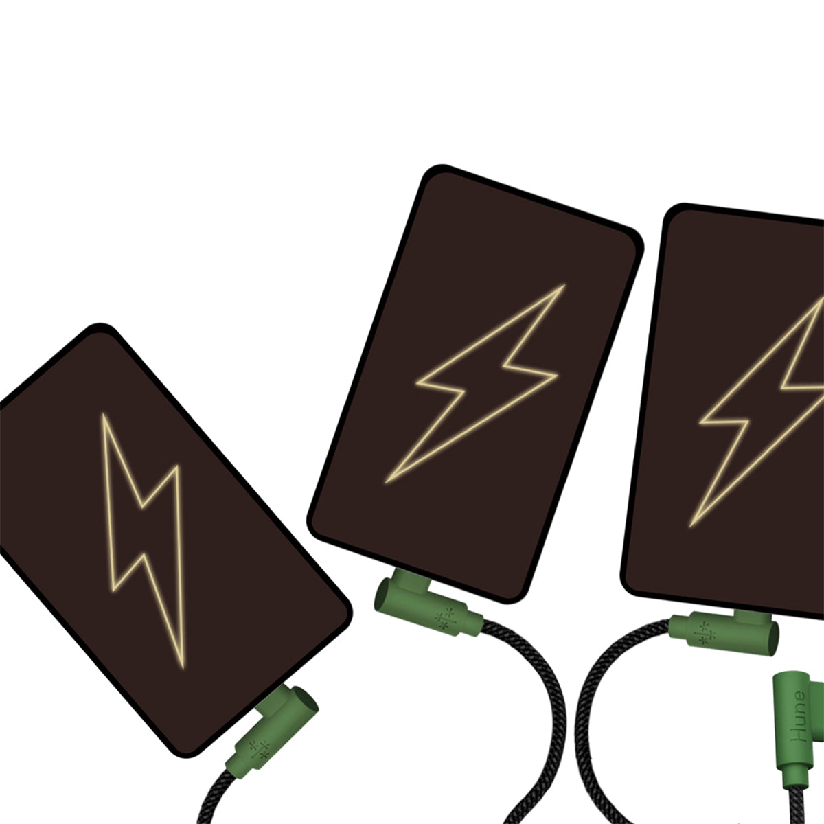 HUNE HIEDRA 3 in 1 – Cavo Universale USB-A a USB-C, Lightning e Micro USB in Materiali Riciclati