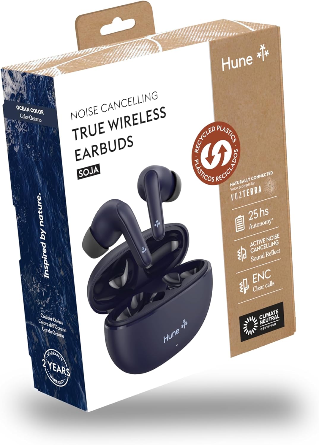 HUNE SOJA ANC – Auricolari True Wireless con Active Noise Cancelling in Materiali Riciclati