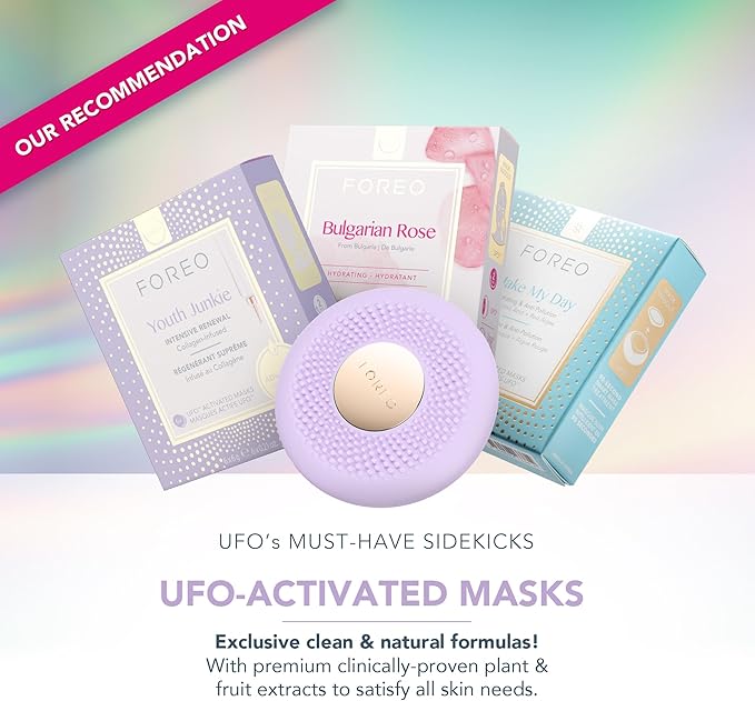 FOREO UFO™ 3 Go Lavender – Dispositivo Smart per Maschere Viso con LED e Termoterapia