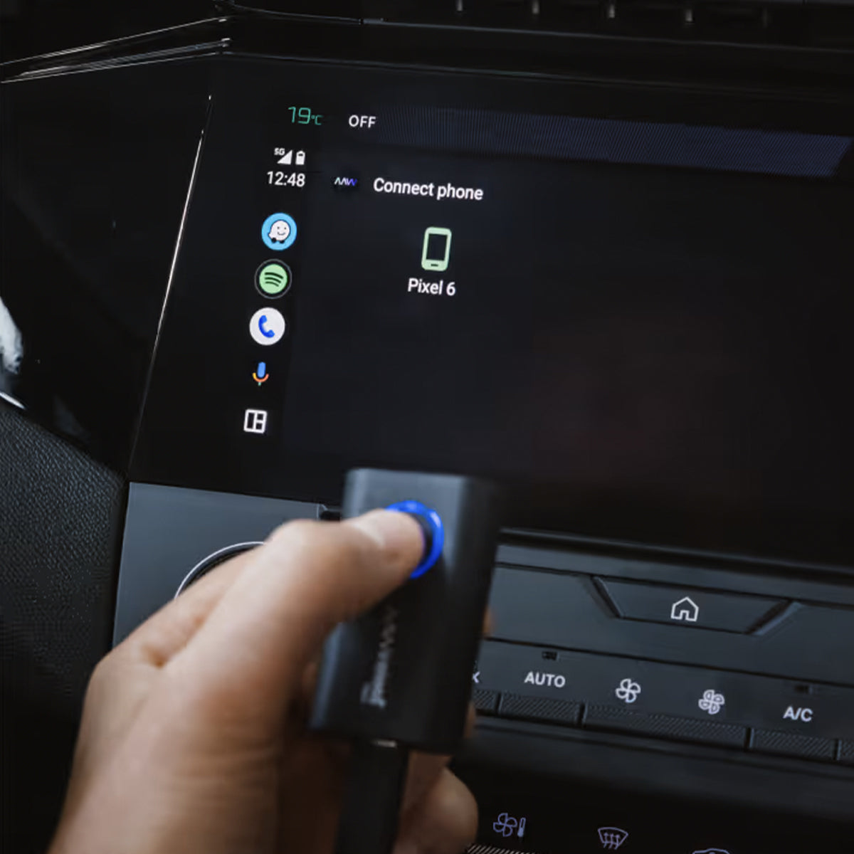 AAWireless TWO – Adattatore Wireless per Android Auto con Pulsante Multifunzione