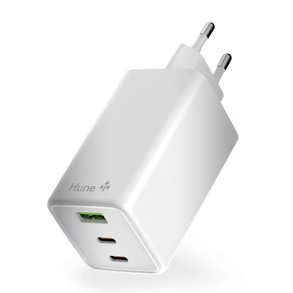 HUNE HURON 100W – Caricatore da Parete GaN 100W in Materiali Riciclati