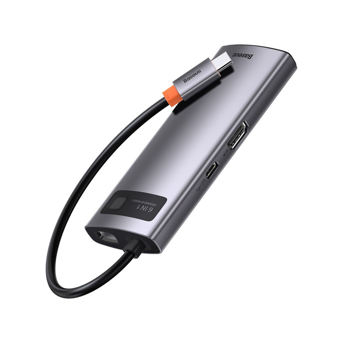 Baseus Hub USB-C 6 in 1 with 3 USB 3.0, 1 HDMI, 1 RJ45, 1 PD grey CAHUB-CW0G