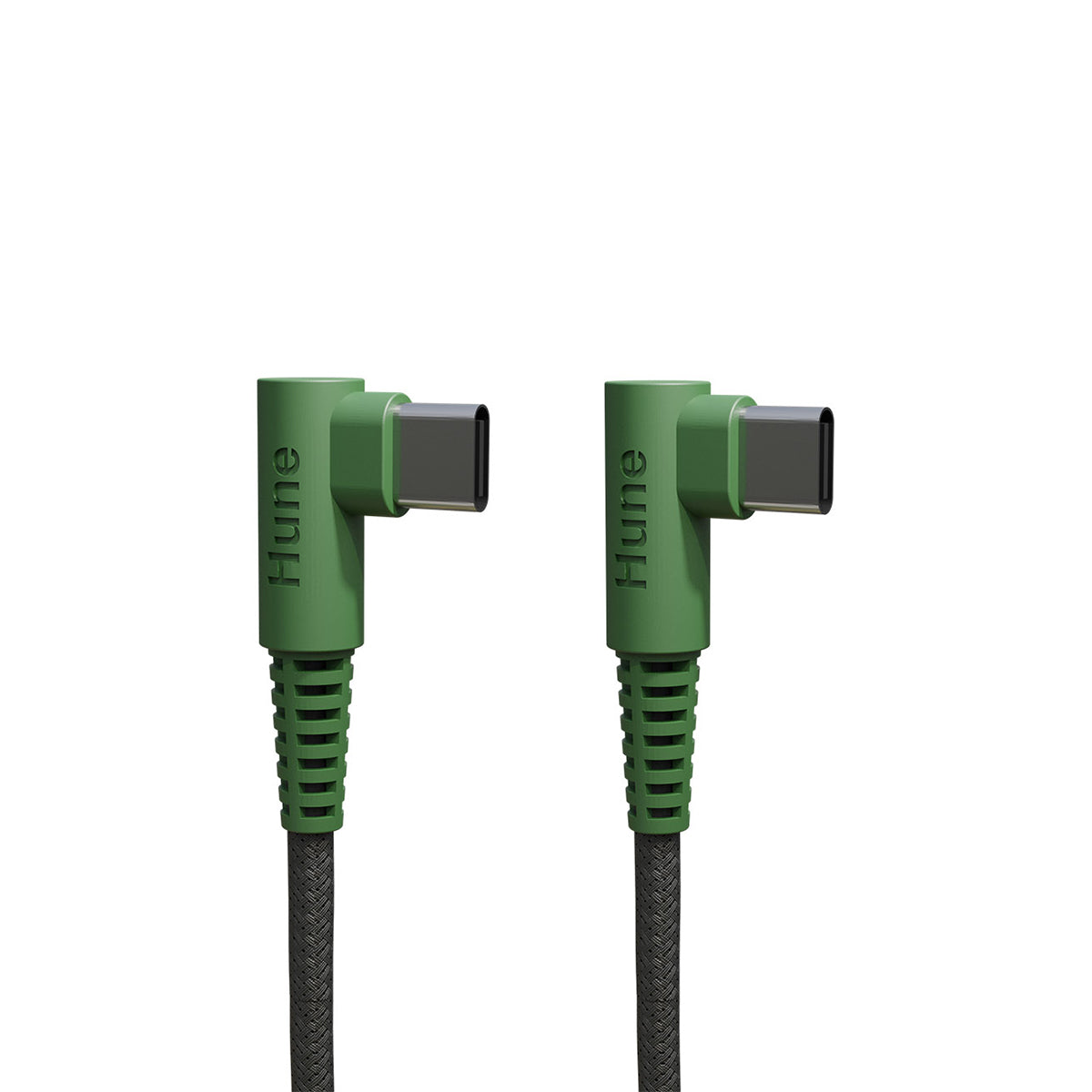Hune Hiedra-CC Cavo 90° Tessuto TypeC-TypeC 1.2mt Verde Foresta