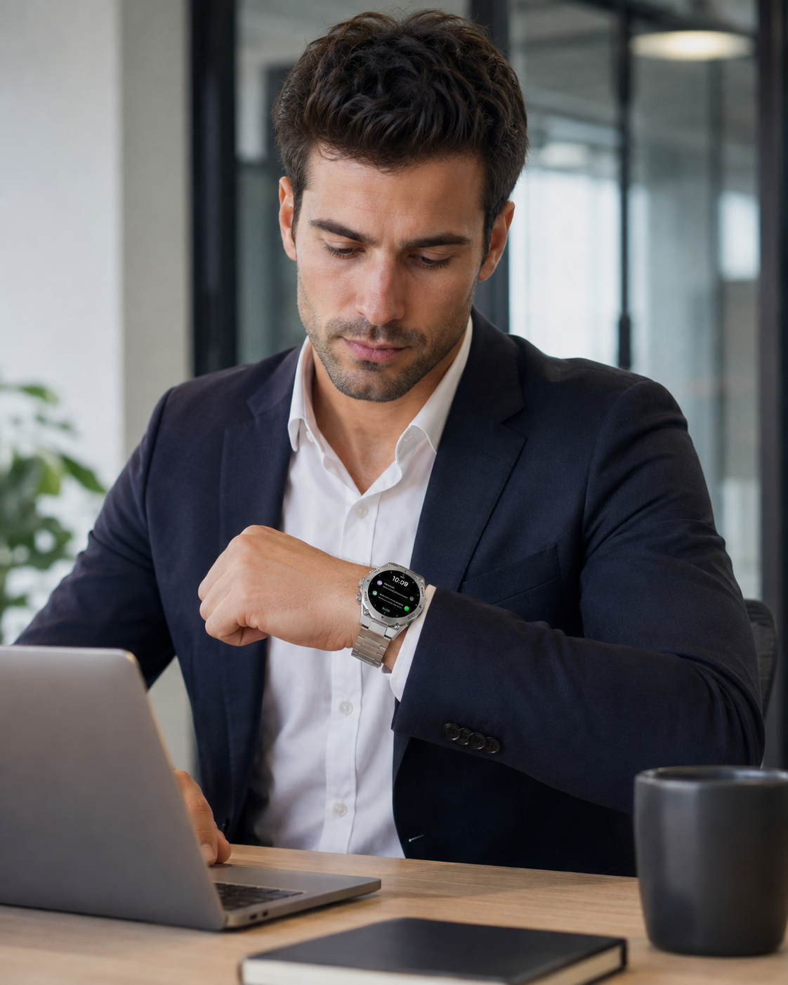 KSIX Titanium Silver – Smartwatch AMOLED 1,43" con 2 Cinturini, Chiamate Bluetooth e IP67