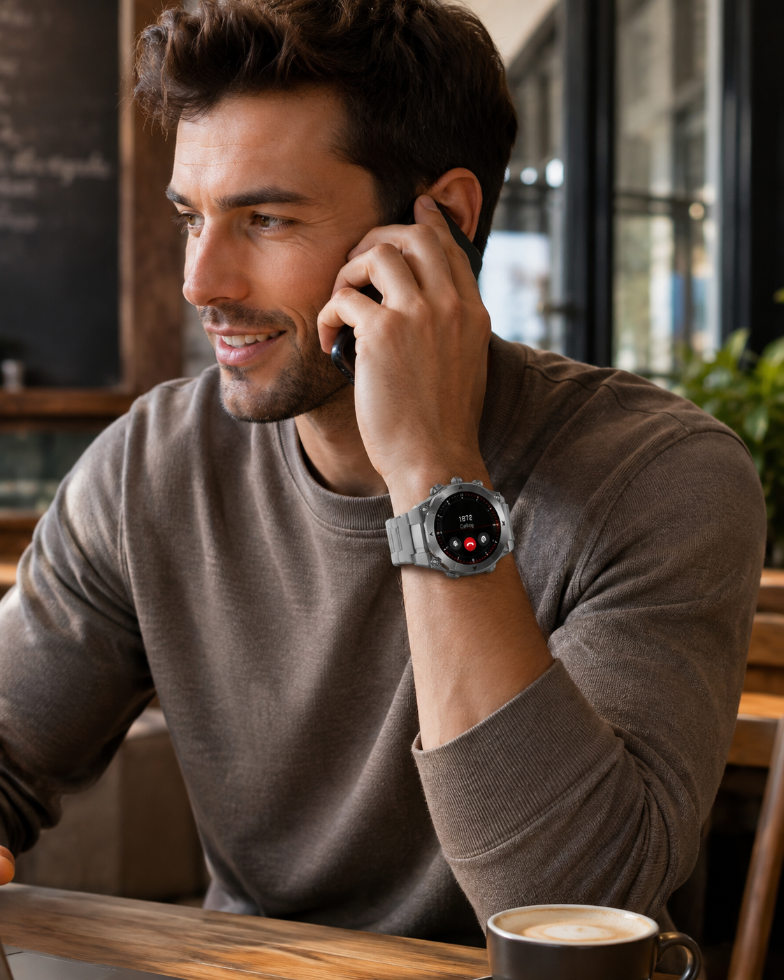 KSIX Titanium Silver – Smartwatch AMOLED 1,43" con 2 Cinturini, Chiamate Bluetooth e IP67