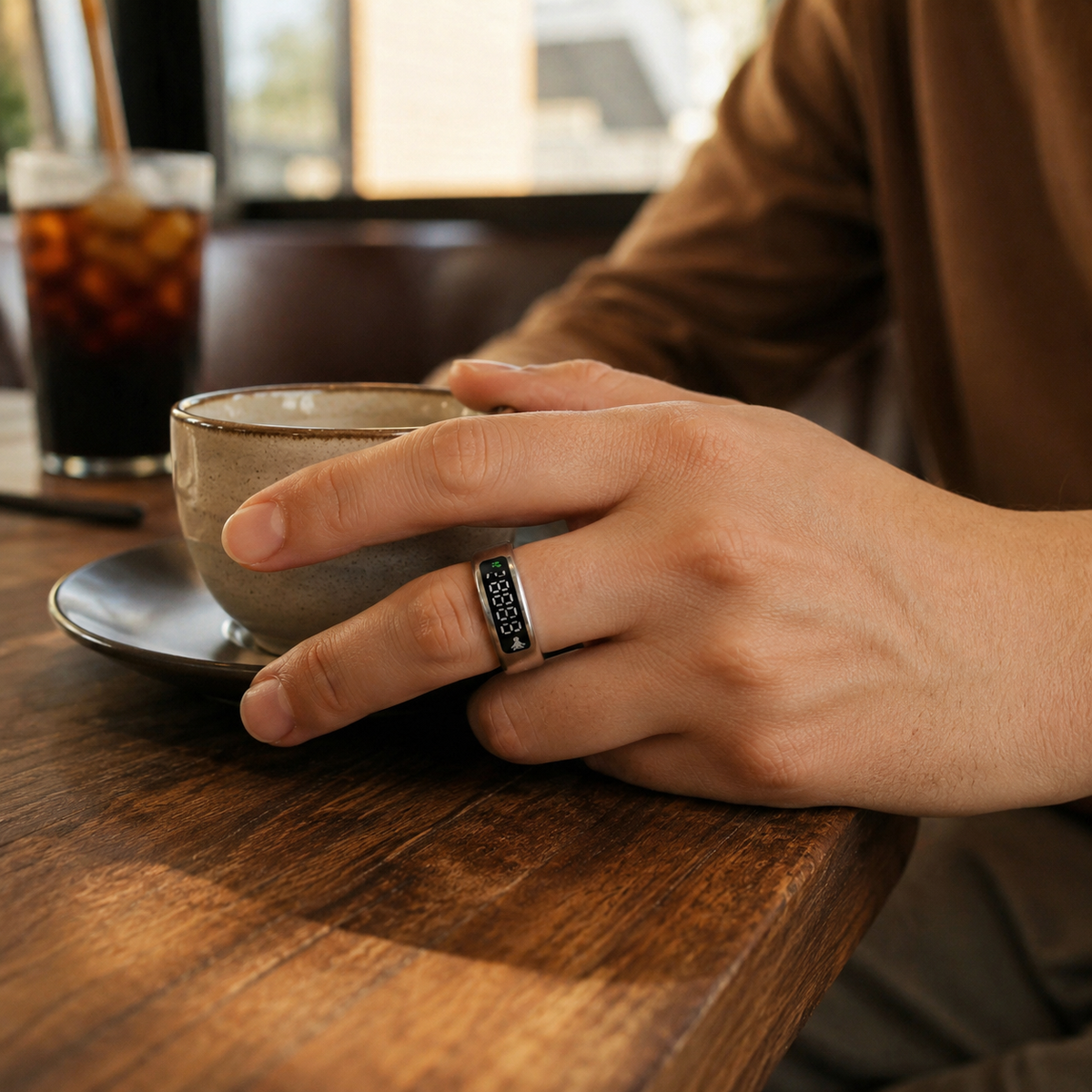 FITPADDY FitRing Pro – Smart Ring con Display LED Touch, Vibrazione, 100+ Sport e Monitoraggio 24h