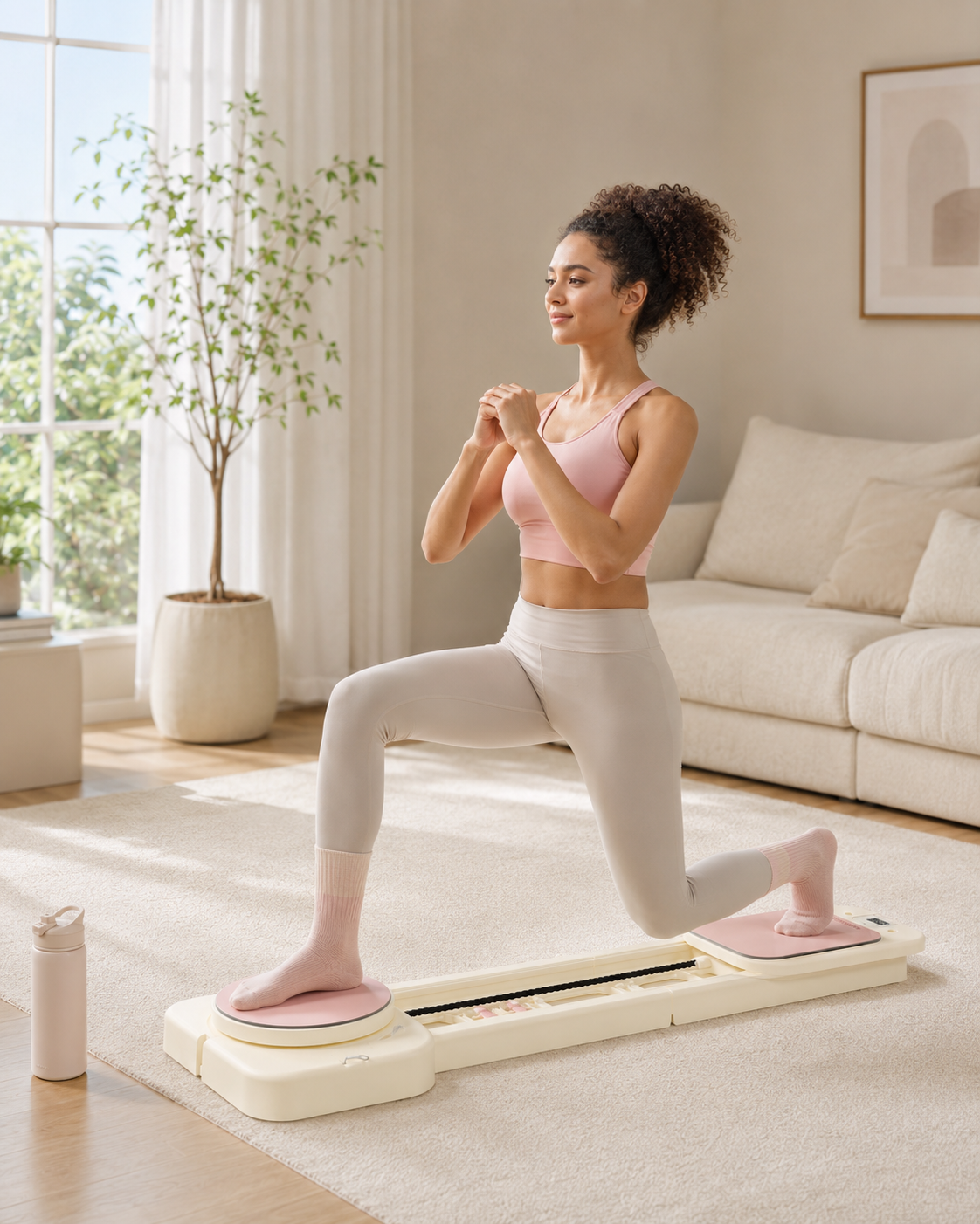 FITPADDY FitBoard – Pilates Reformer Pieghevole e Portatile per Allenamento a Casa