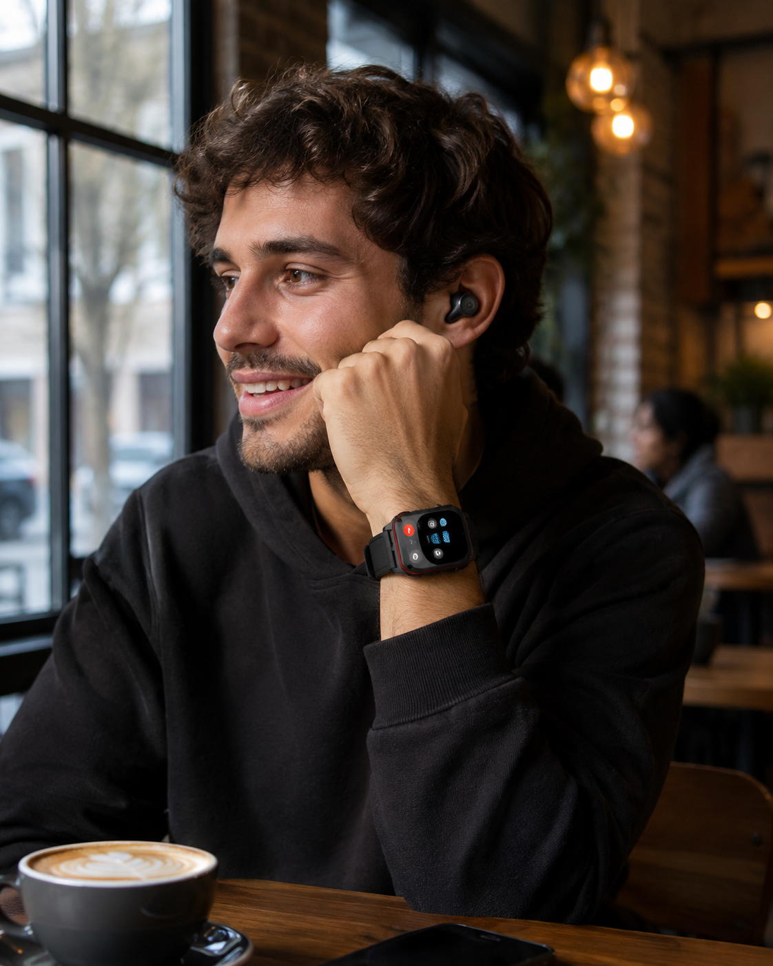KSIX Zenthium Nero – Smartwatch AMOLED 1,32" con Chiamate Bluetooth, IP68 e Autonomia fino a 7 Giorni