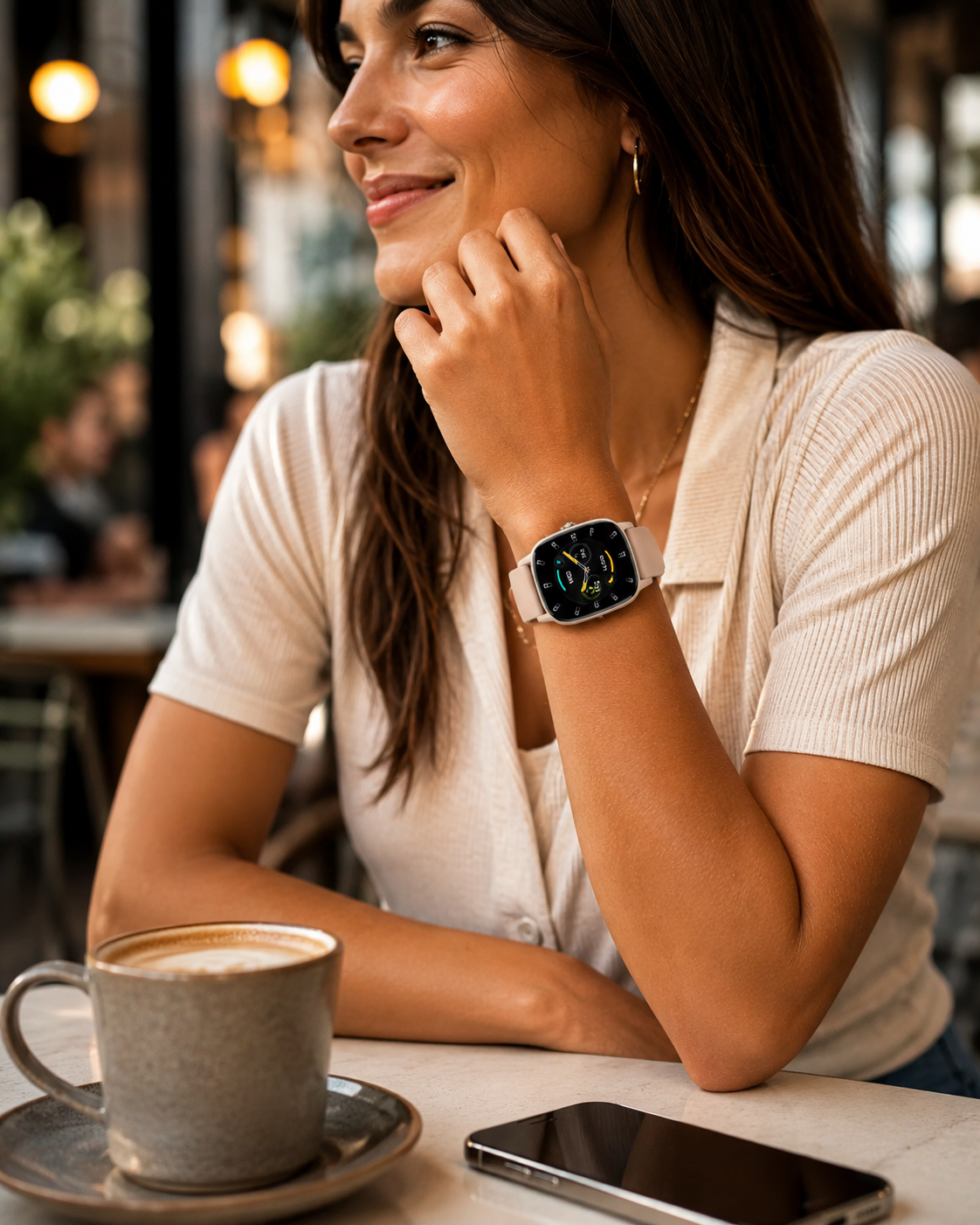 KSIX Pulse Beige – Smartwatch TFT 1,83" con Chiamate Bluetooth, oltre 100 Modalità Sport e IP68