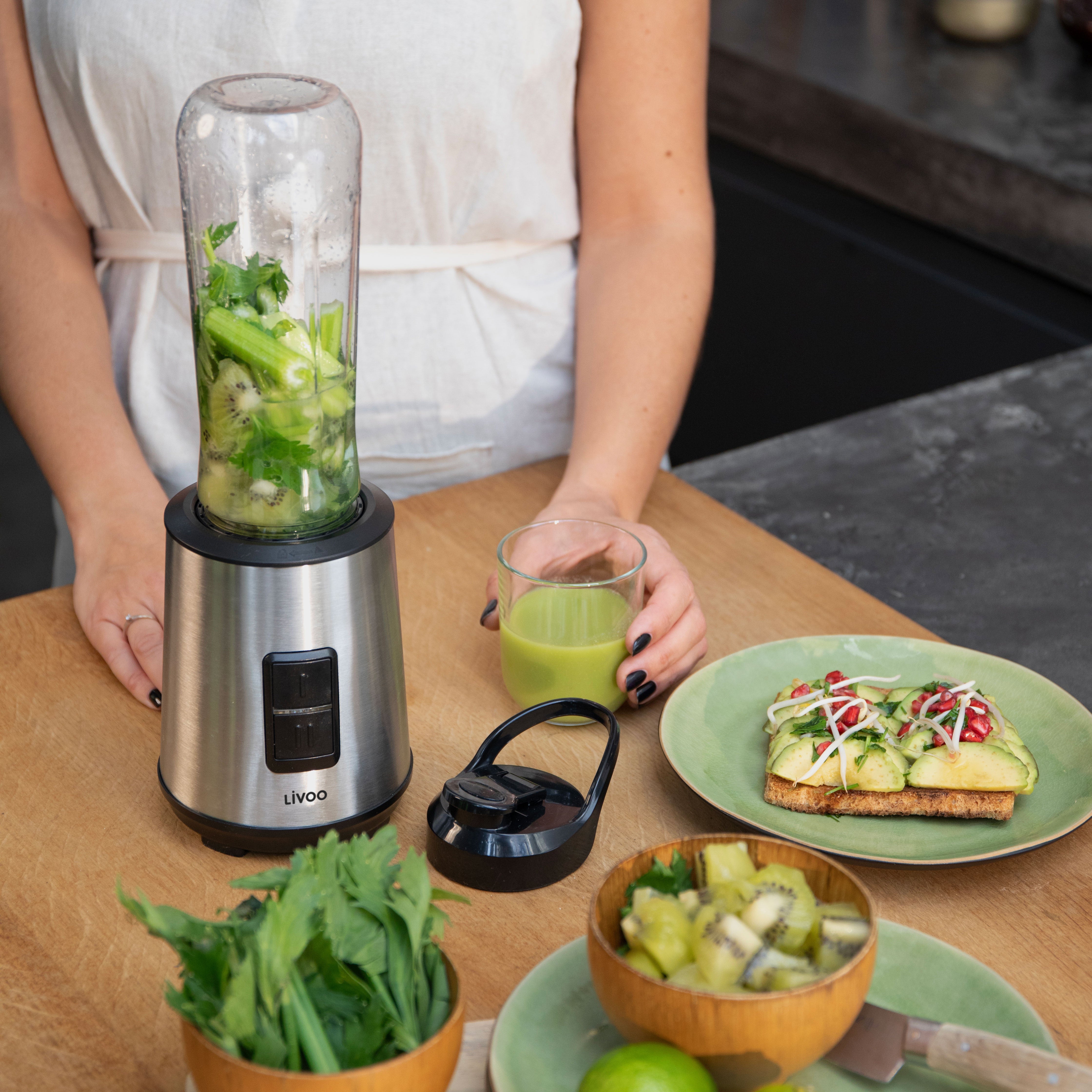 Delta Mini Blender 600 ml – Frullatore Portatile con Bottiglia To-Go da 600 ml