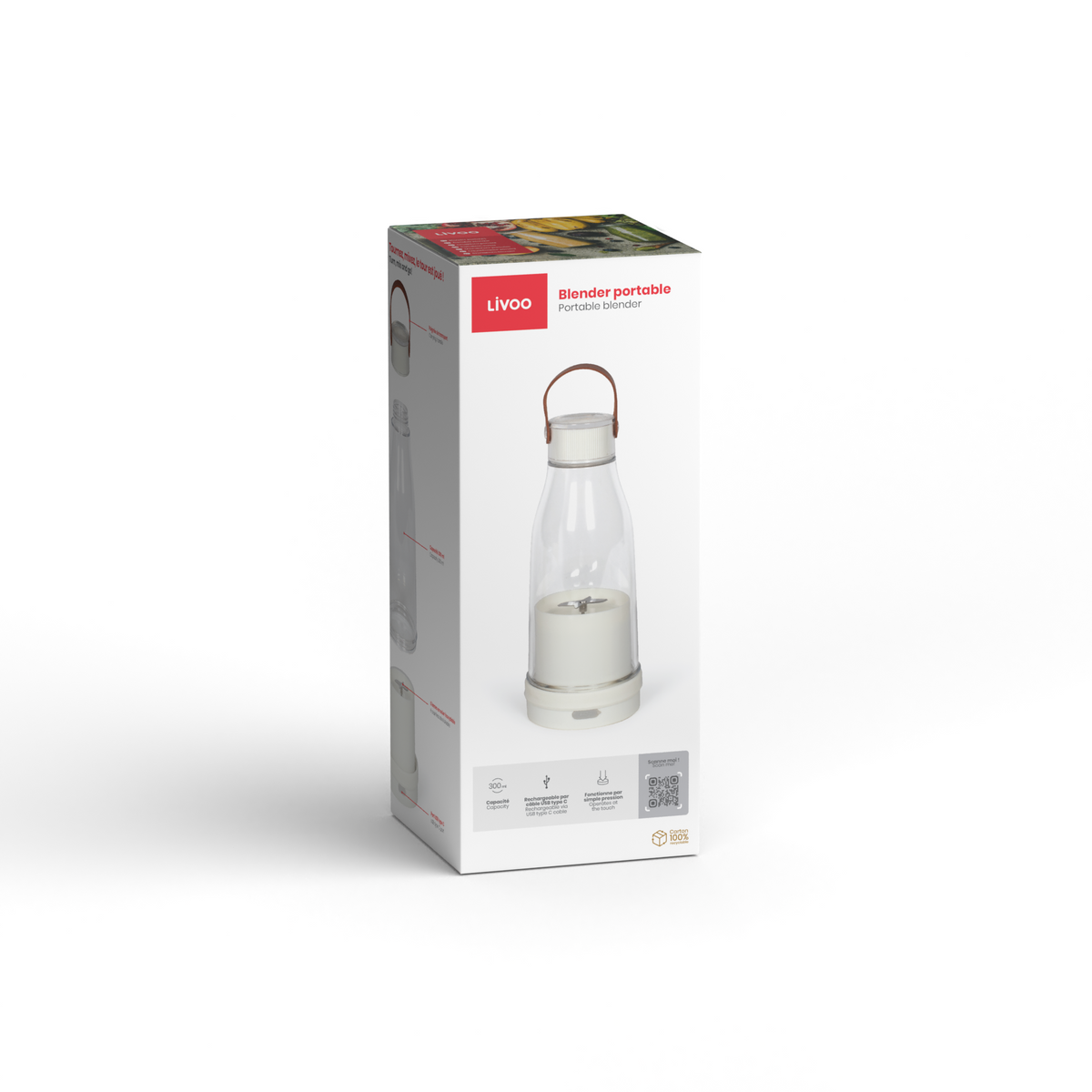 Delta Portable Blender White– Frullatore Portatile Ricaricabile USB