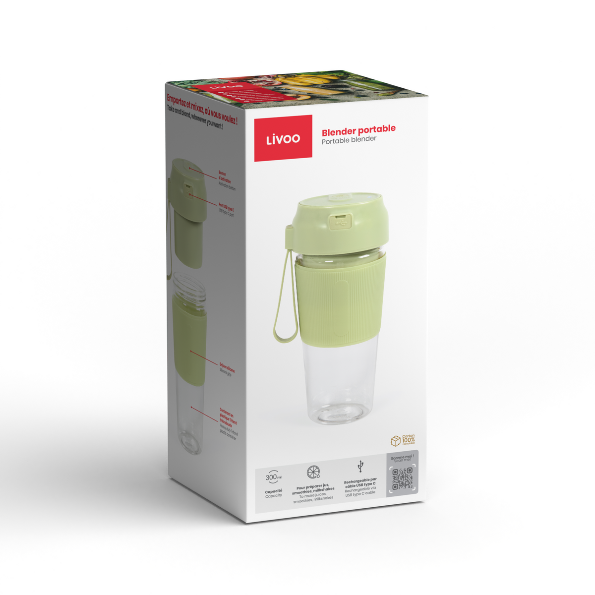 Delta Portable Blender Green – Frullatore Portatile Ricaricabile