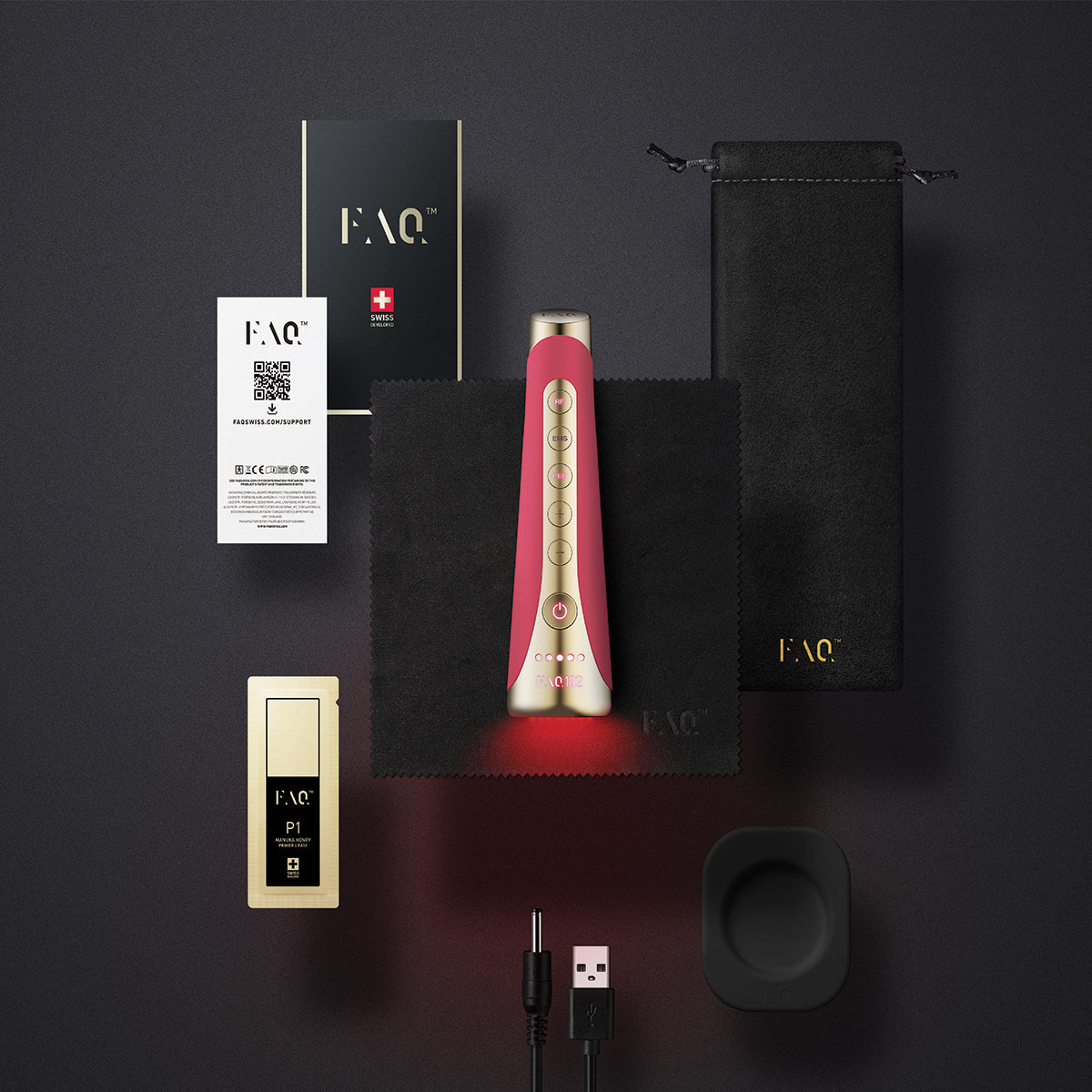 FAQ™ 102 Dispositivo anti-age e antirughe con EMS, RF e 8 luci LED