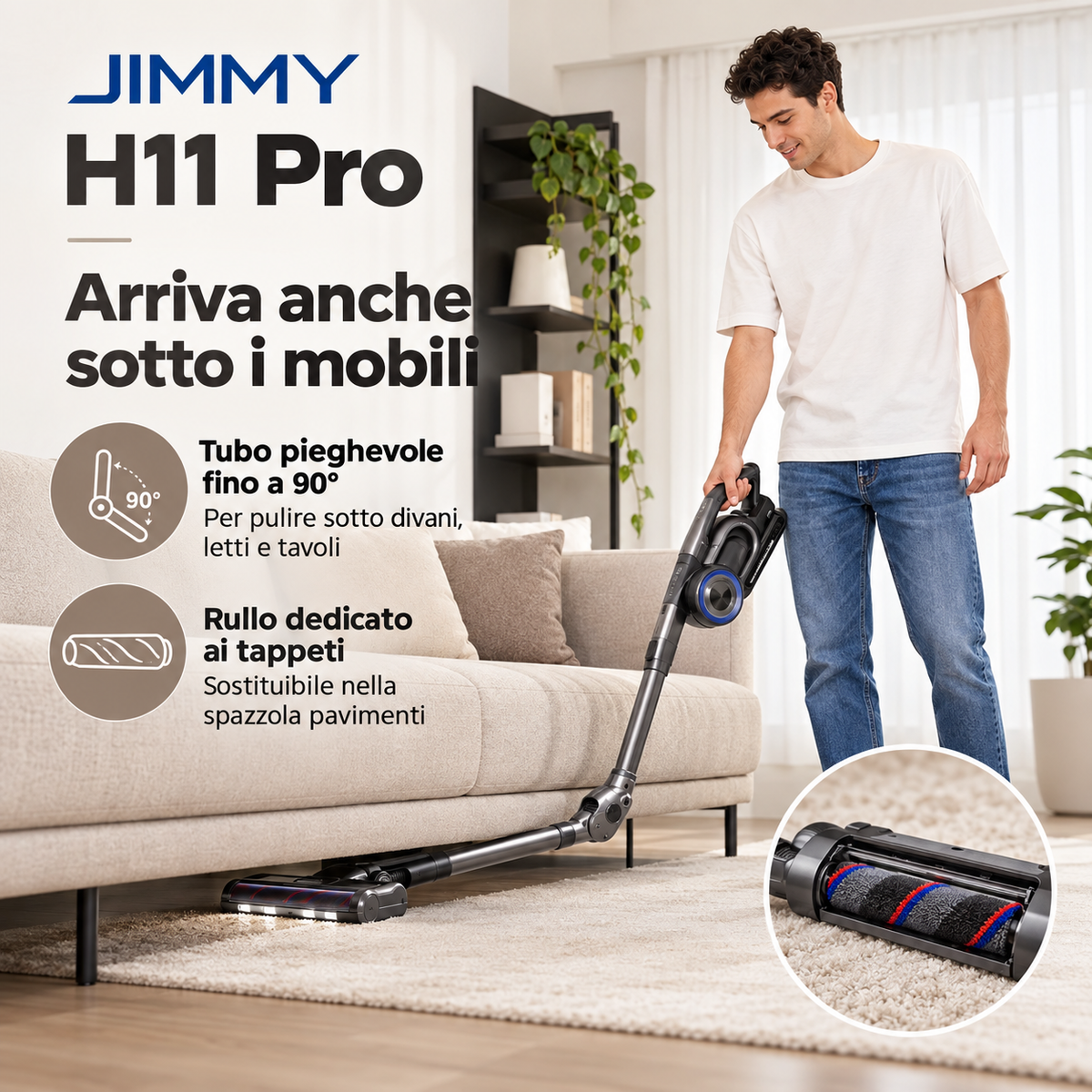 JIMMY H11 Pro – Aspirapolvere Senza Fili 700 W con Sensore Polvere