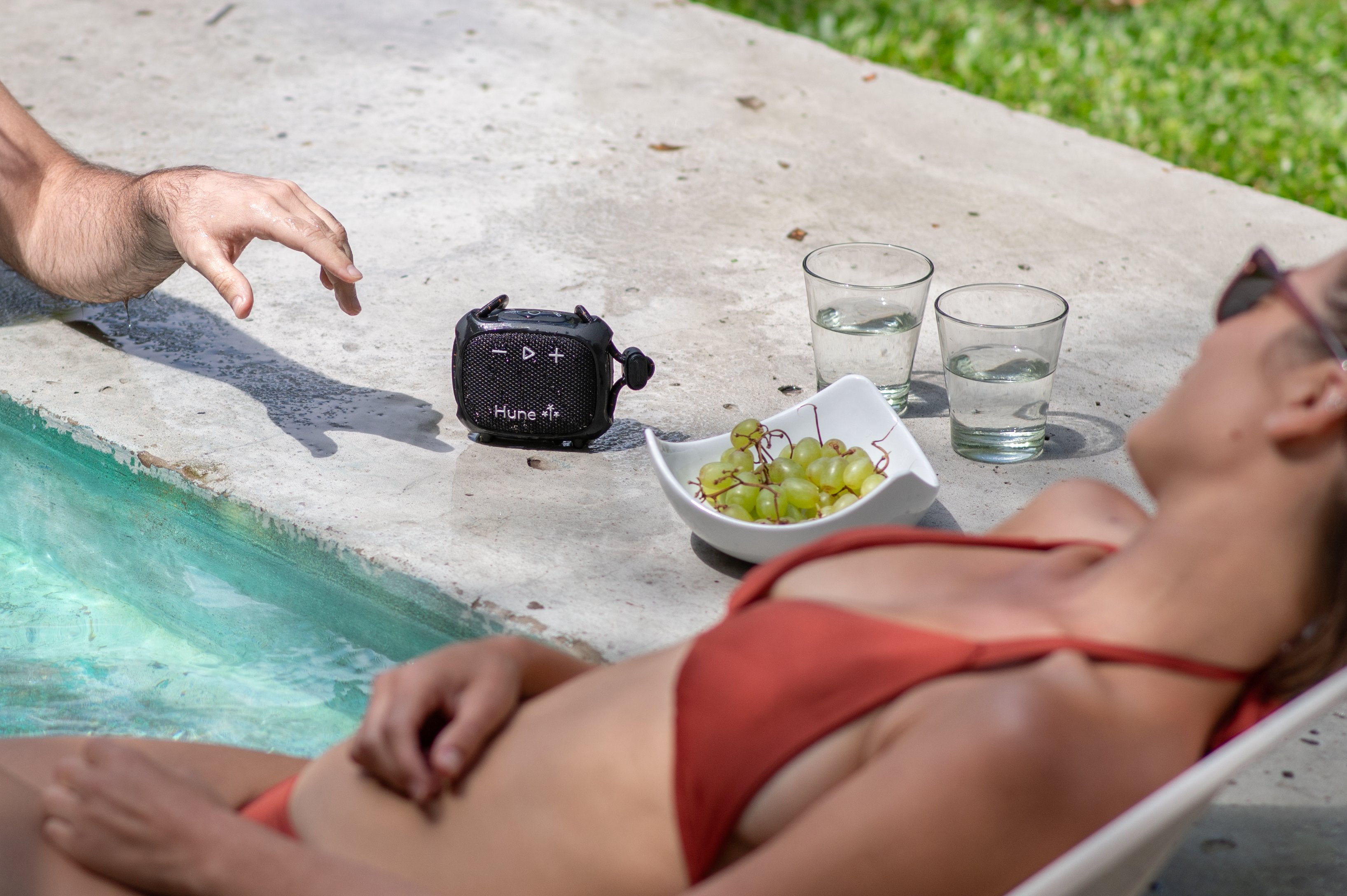 HUNE SAUCO™ Beige – Speaker Bluetooth Portatile Outdoor in Materiali Riciclati