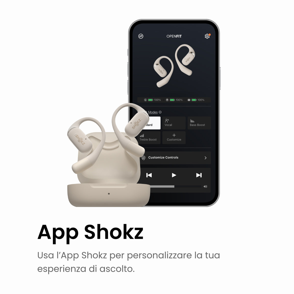 Shokz OpenFit DirectPitch e Open-Ear White