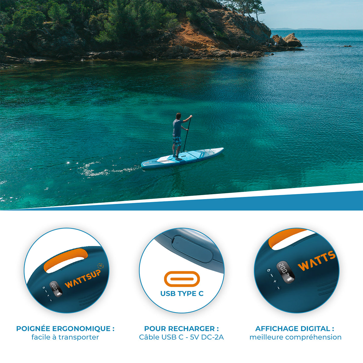 Wattsup Swift+ – Pompa Elettrica SUP Ricaricabile