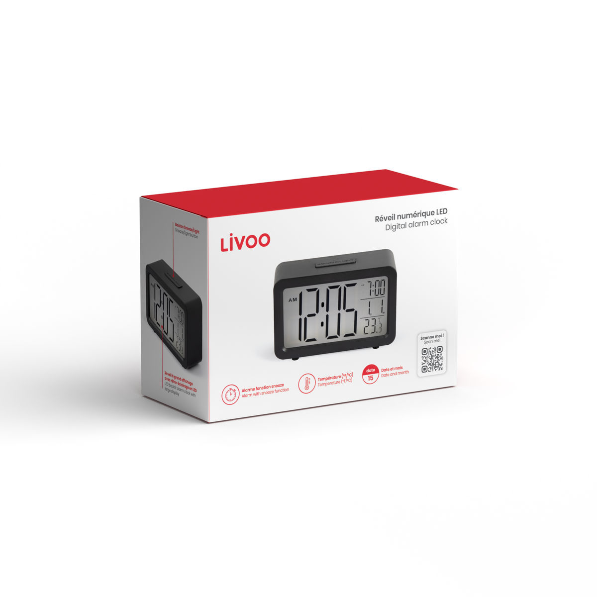 Delta Digital Alarm Clock Black – Sveglia Digitale