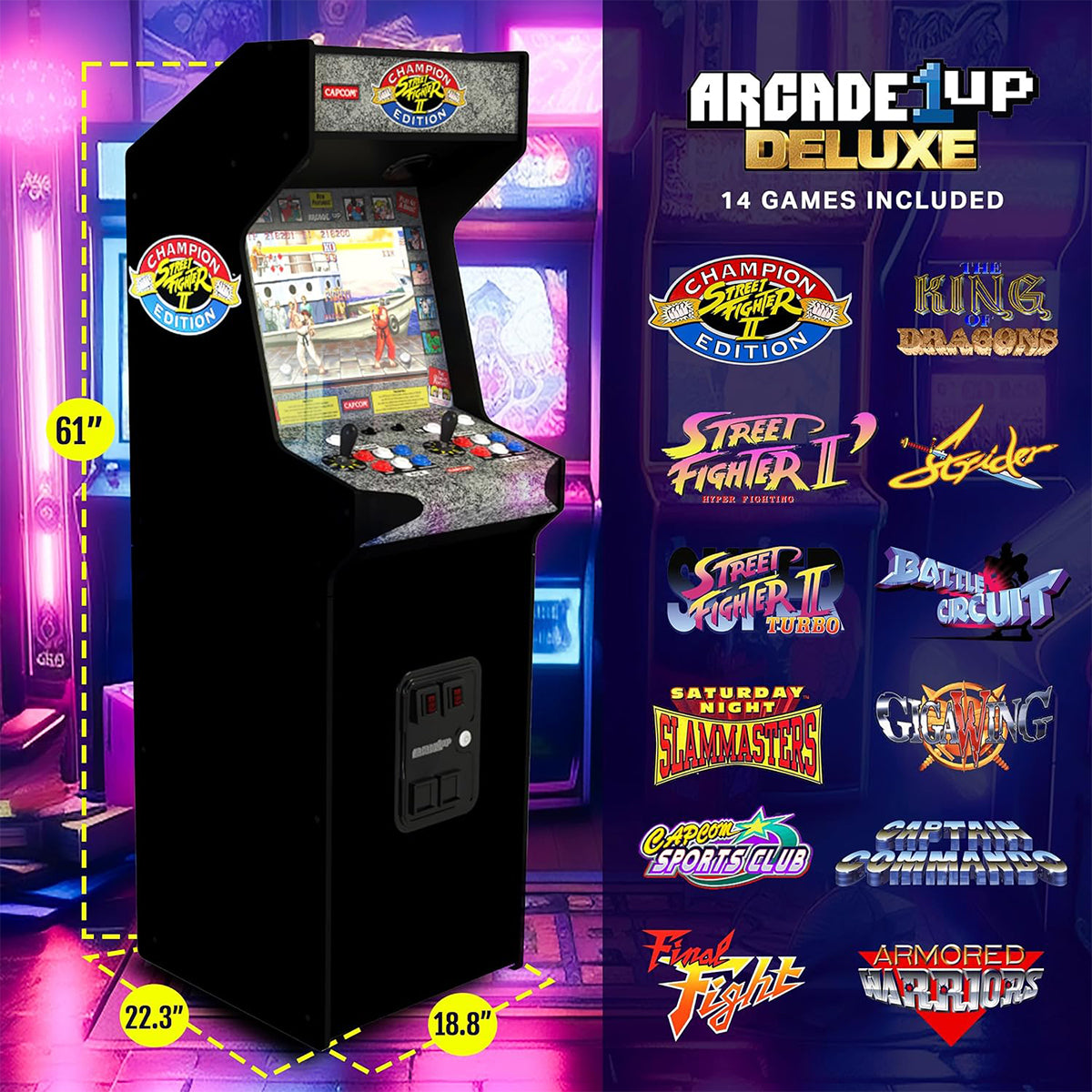 Arcade 1Up Street Fighter Deluxe Arcade Riserless
