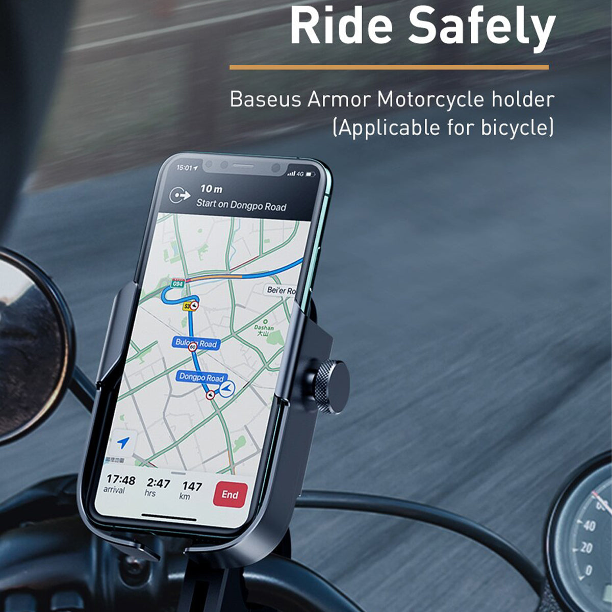 Baseus supporto regolabile per telefono da Biciclette