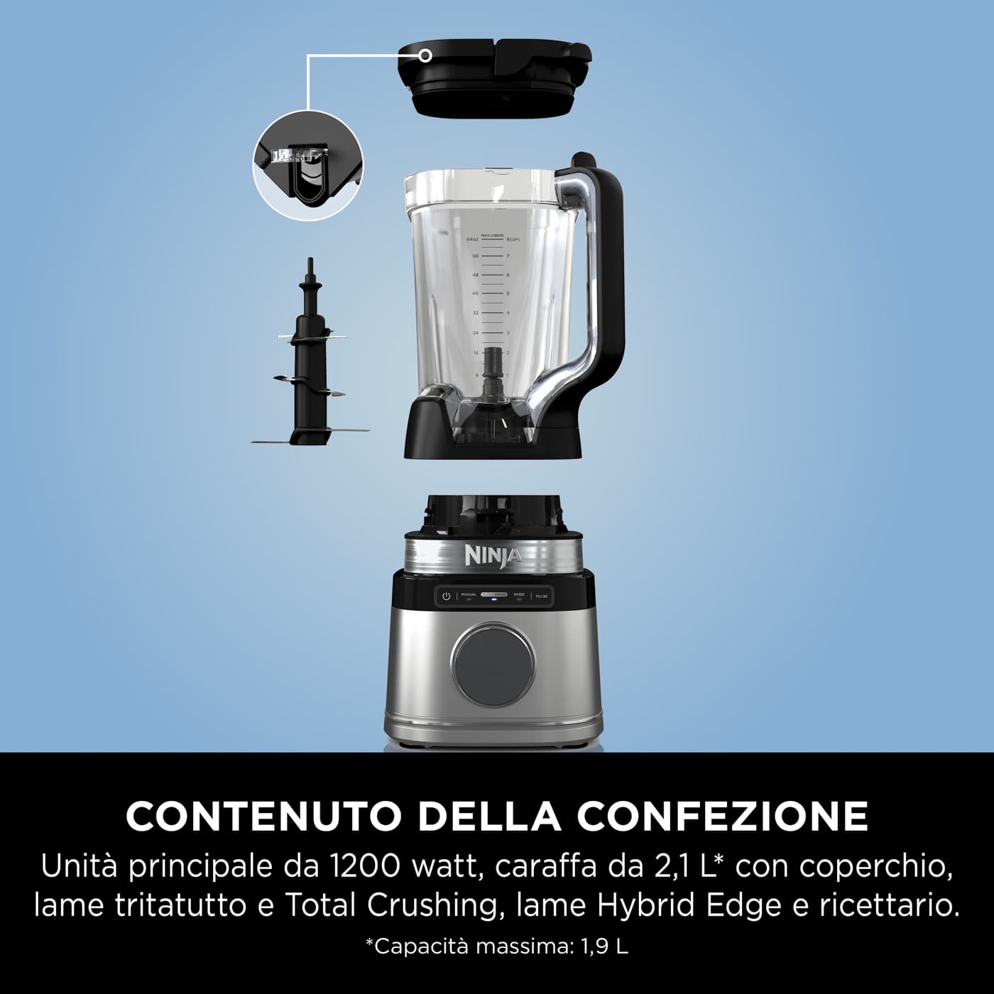 Ninja Frullatore ad alta potenza detect - nero