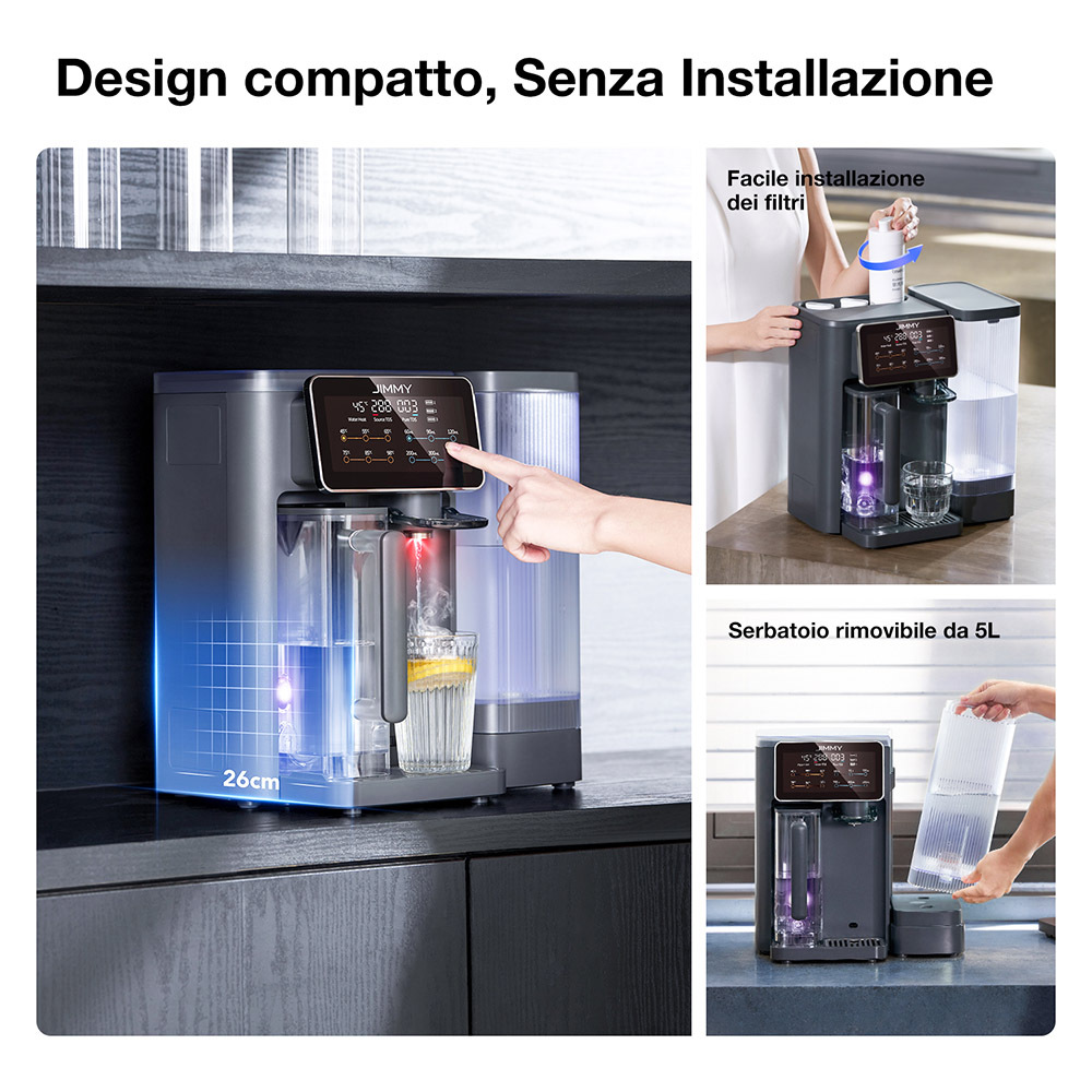 JIMMY R9 – Purificatore d’Acqua a Osmosi Inversa da Banco con Acqua Calda Istantanea