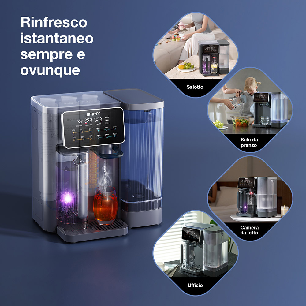 JIMMY R9 – Purificatore d’Acqua a Osmosi Inversa da Banco con Acqua Calda Istantanea