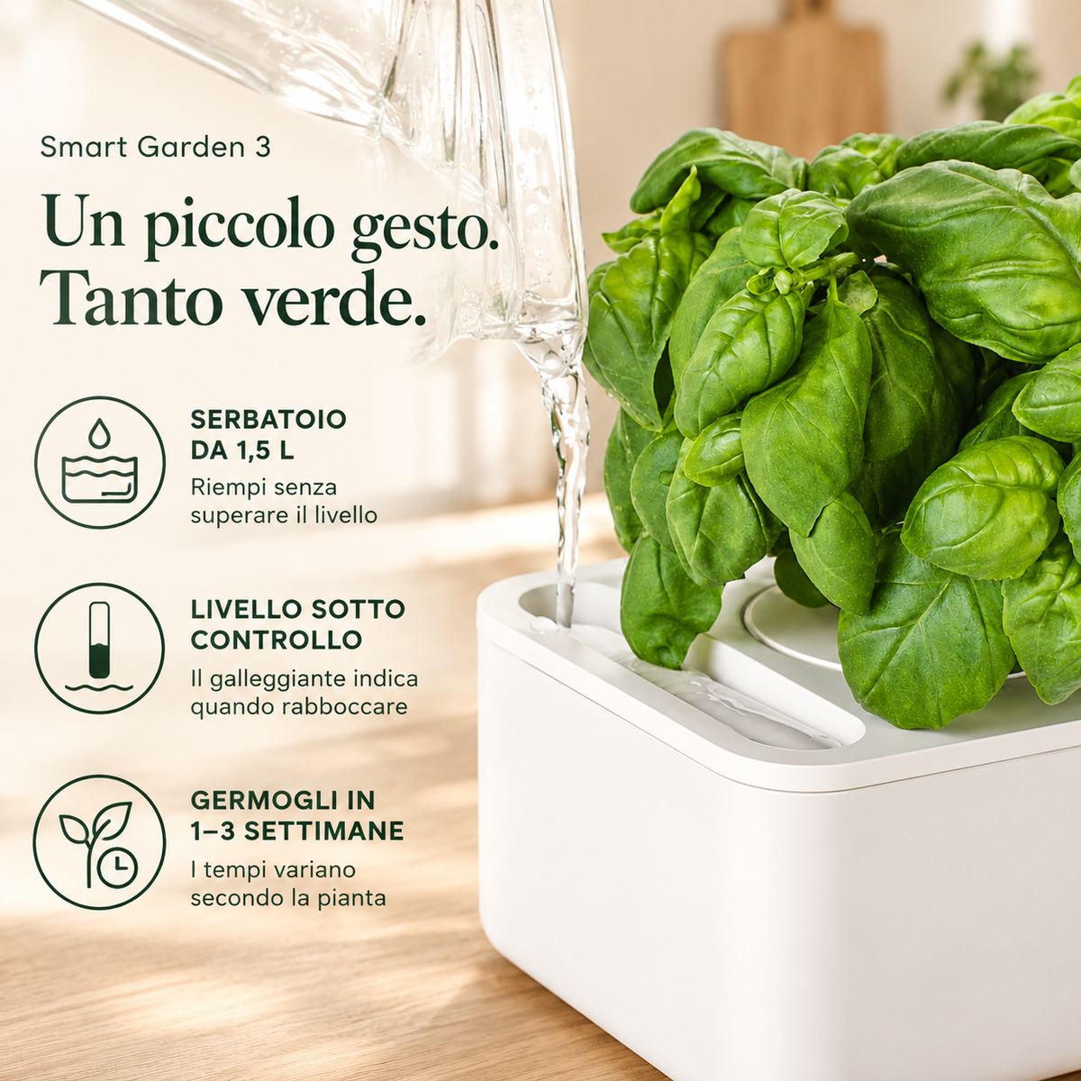 Click & Grow Smart Garden 3 – Giardino Smart da Interno con Luce Automatica
