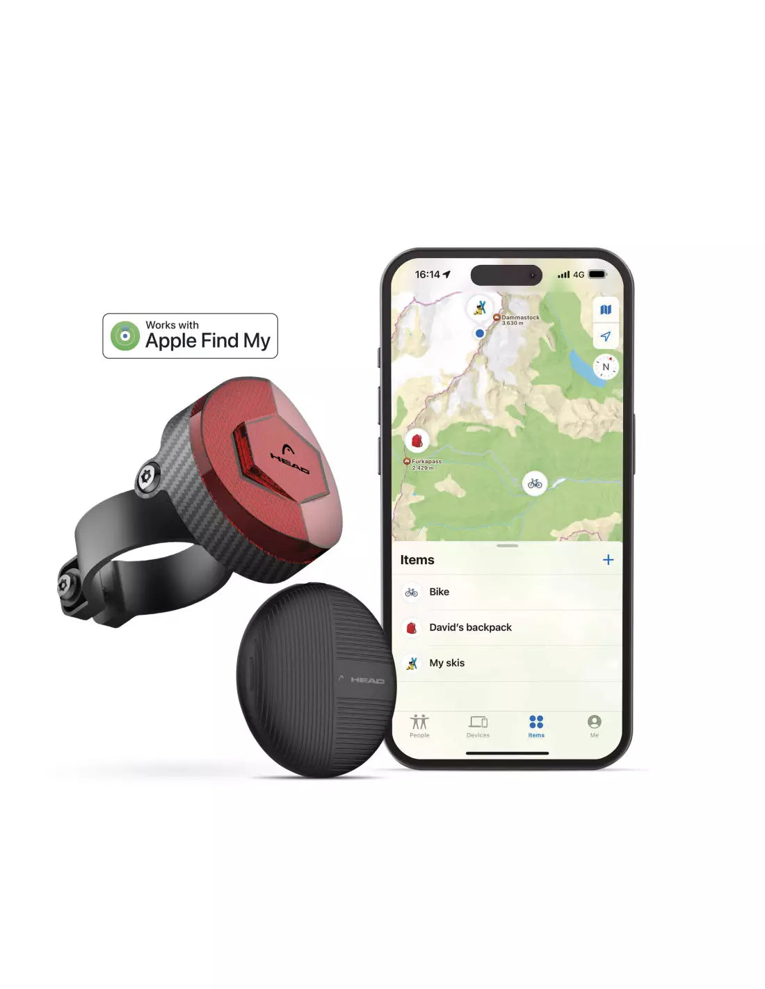 HEAD - HDTR03 - Localizzatore e Tracciamento per Biciclette - Apple Find My e Catarifrangente Integrato
