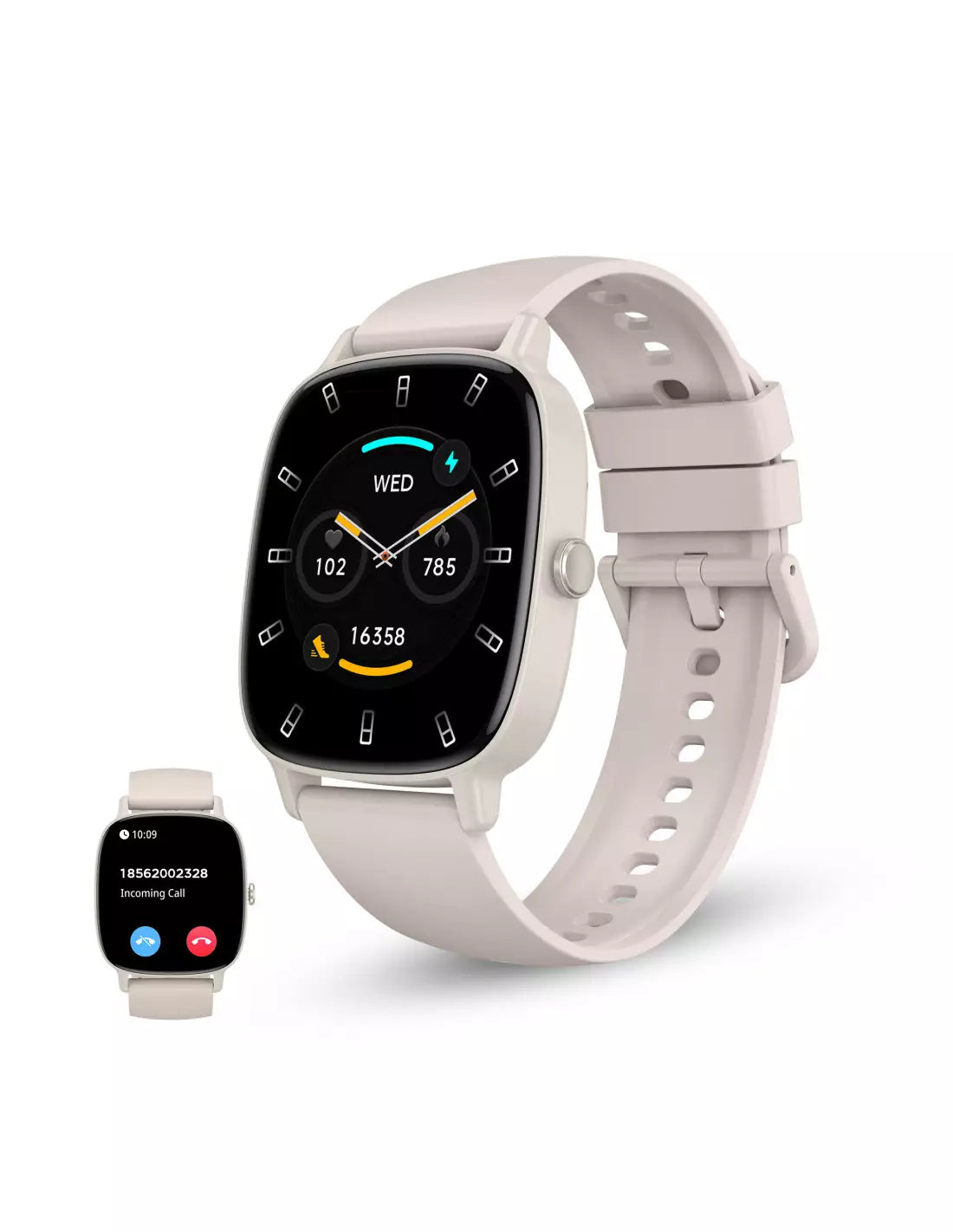 KSIX Pulse Beige – Smartwatch TFT 1,83" con Chiamate Bluetooth, oltre 100 Modalità Sport e IP68