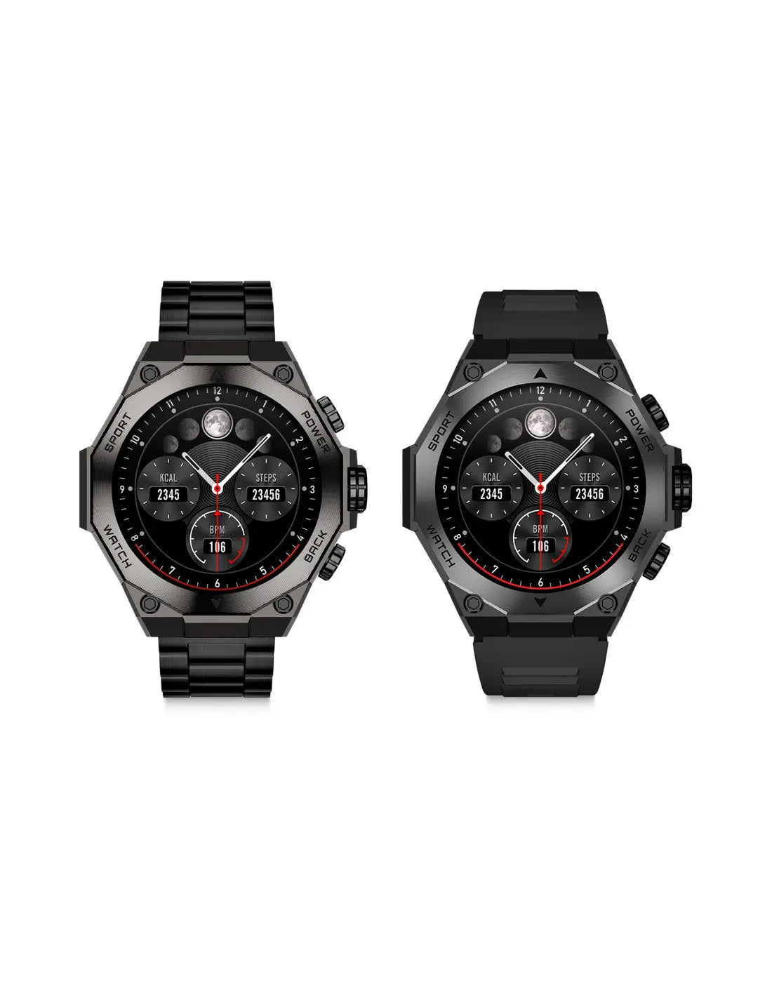 KSIX Titanium Nero – Smartwatch AMOLED 1,43" con 2 Cinturini, Chiamate Bluetooth e IP67
