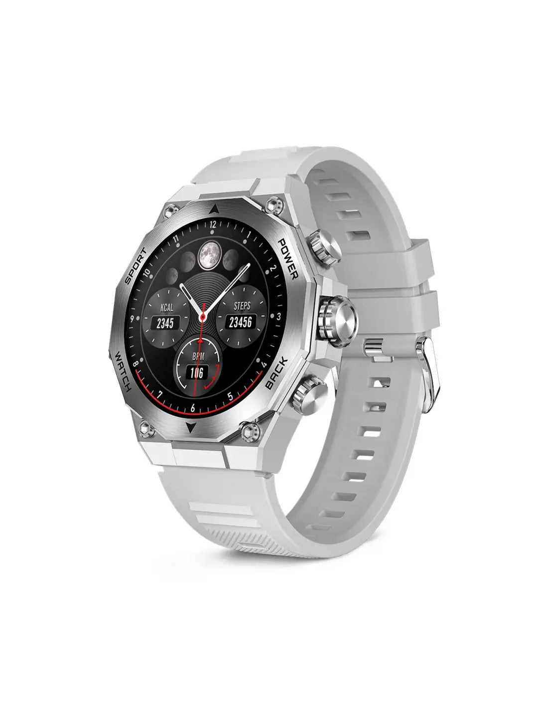 KSIX Titanium Silver – Smartwatch AMOLED 1,43" con 2 Cinturini, Chiamate Bluetooth e IP67