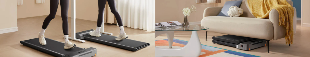 Walking Pad KingSmith C2 piegato sotto il divano