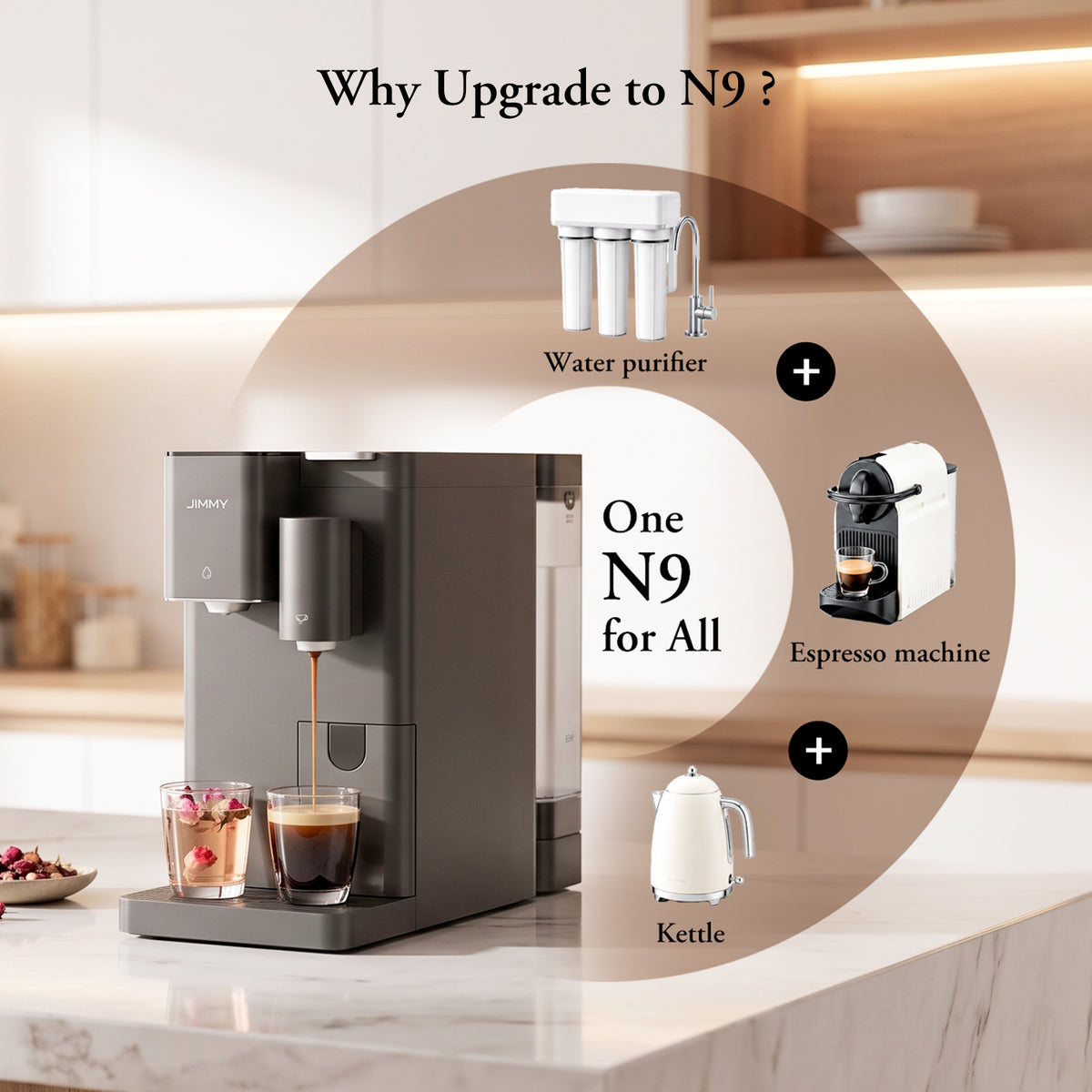 JIMMY Nespure N9 – Purificatore d’Acqua e Macchina da Caffè