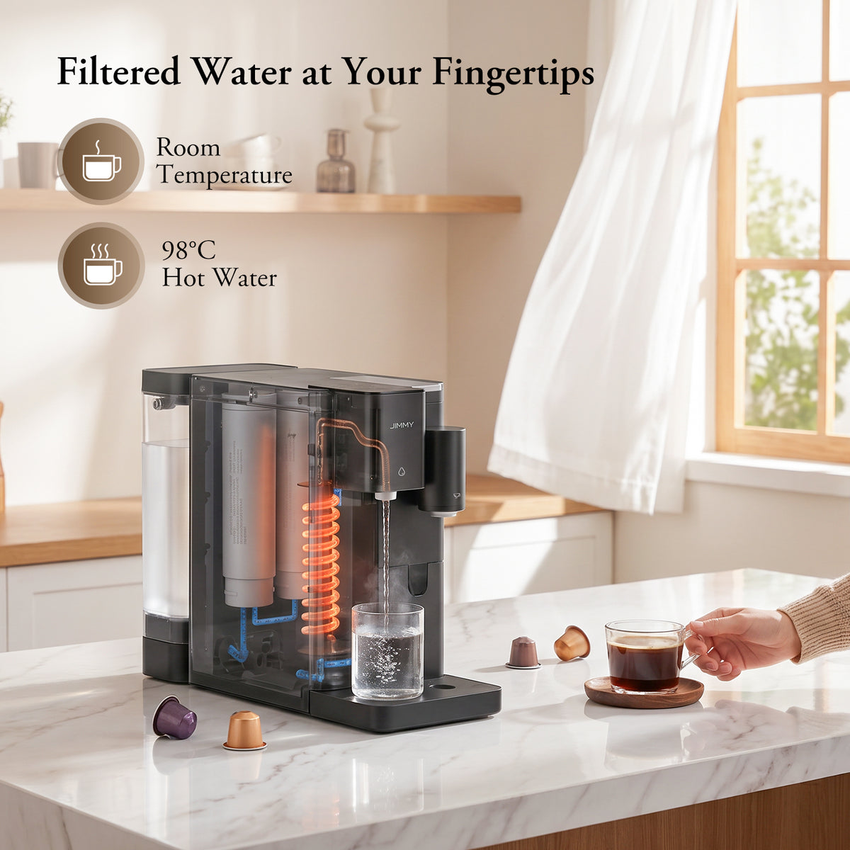 JIMMY Nespure N9 – Purificatore d’Acqua e Macchina da Caffè