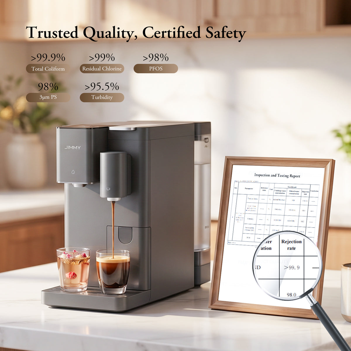 JIMMY Nespure N9 – Purificatore d’Acqua e Macchina da Caffè