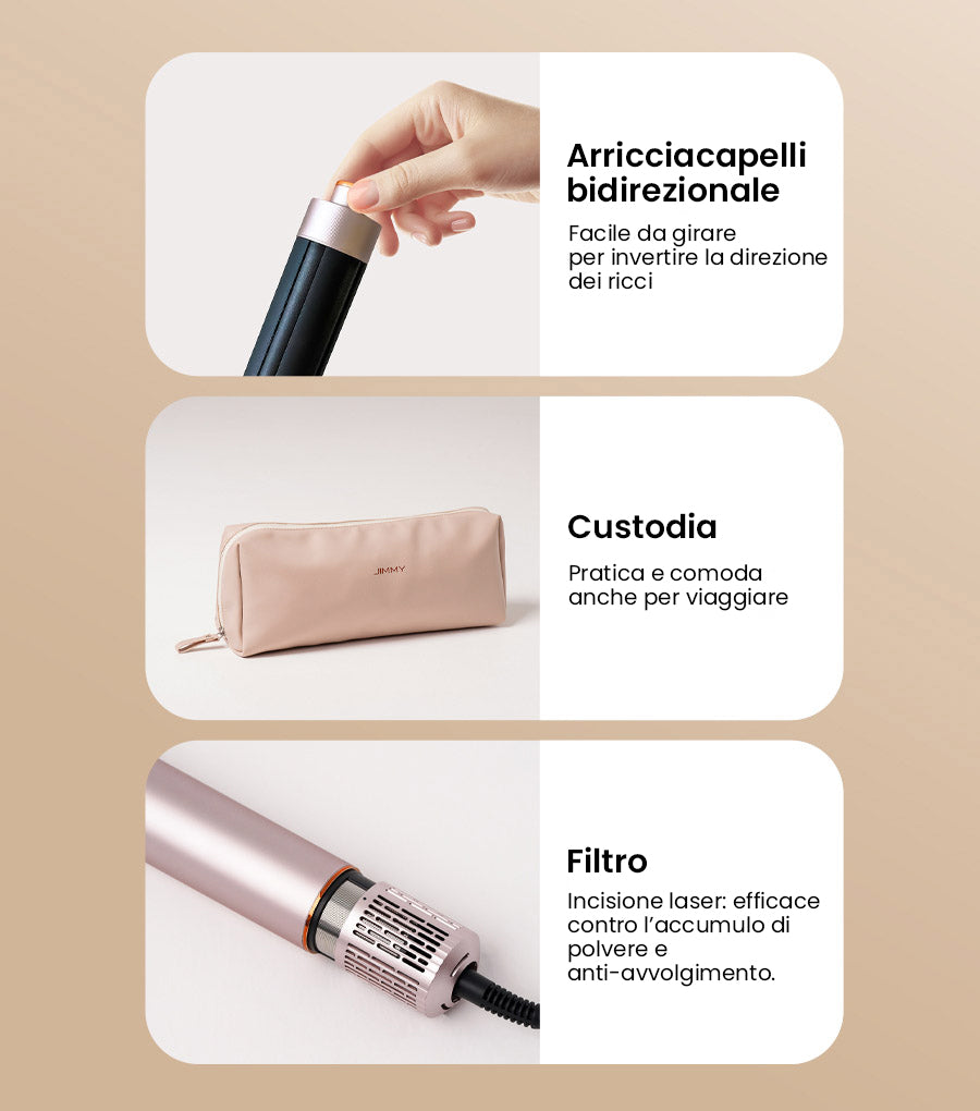 JIMMY HF9 – Multi Hair Styler 3 in 1 con Motore Digitale ad Alta Velocità