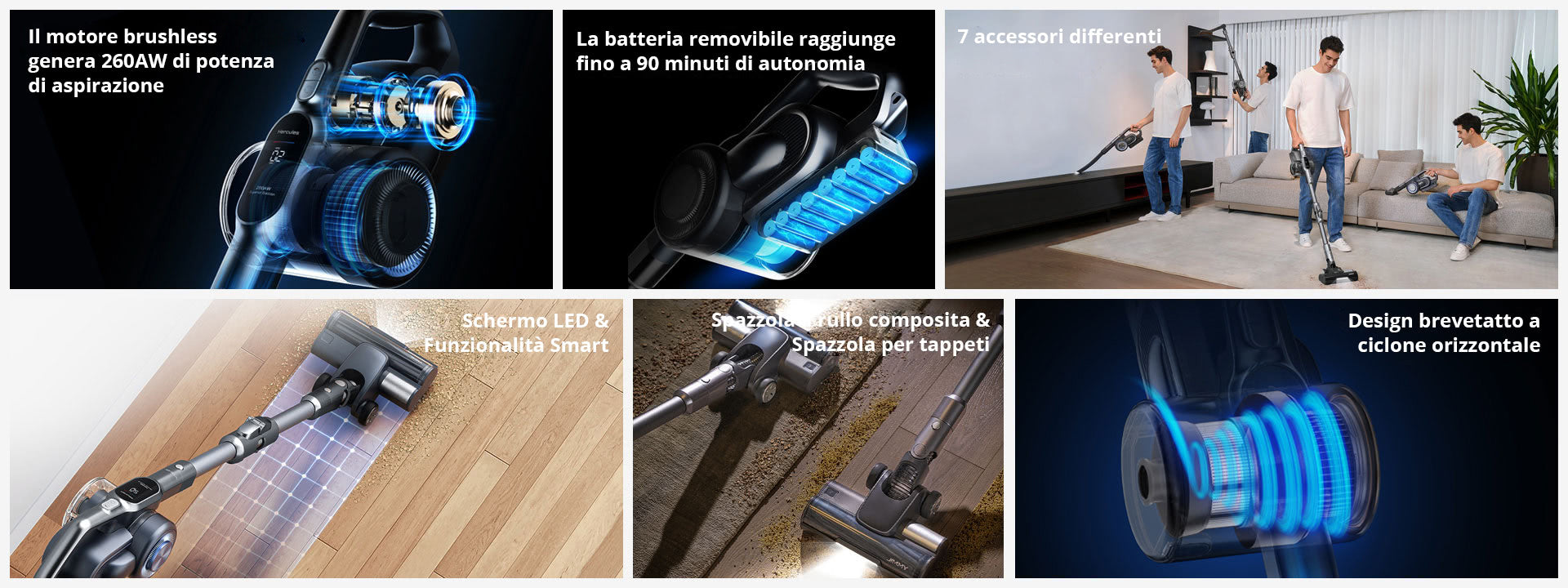 JIMMY H11 Pro – Aspirapolvere Cordless ad Alta Potenza con Motore Brushless 260AW
