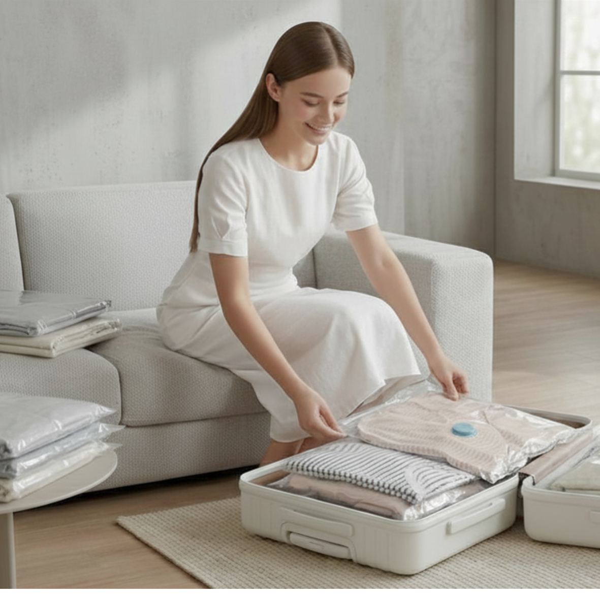 Set Travel Smart - Sottovuoto pro con pompa elettrica da viaggio + sacchetti