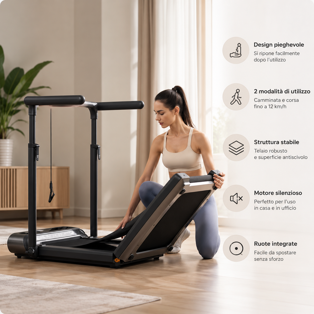 Kingsmith WalkingPad R3 Hybrid+ – Tapis Roulant Pieghevole 2 in 1 fino a 12 km/h