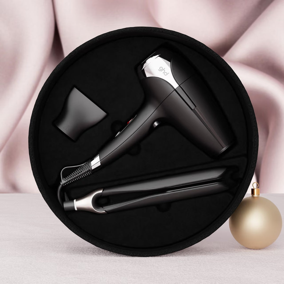 ghd Deluxe Gift Set – Piastra Chronos e Asciugacapelli Helios con Vanity Case