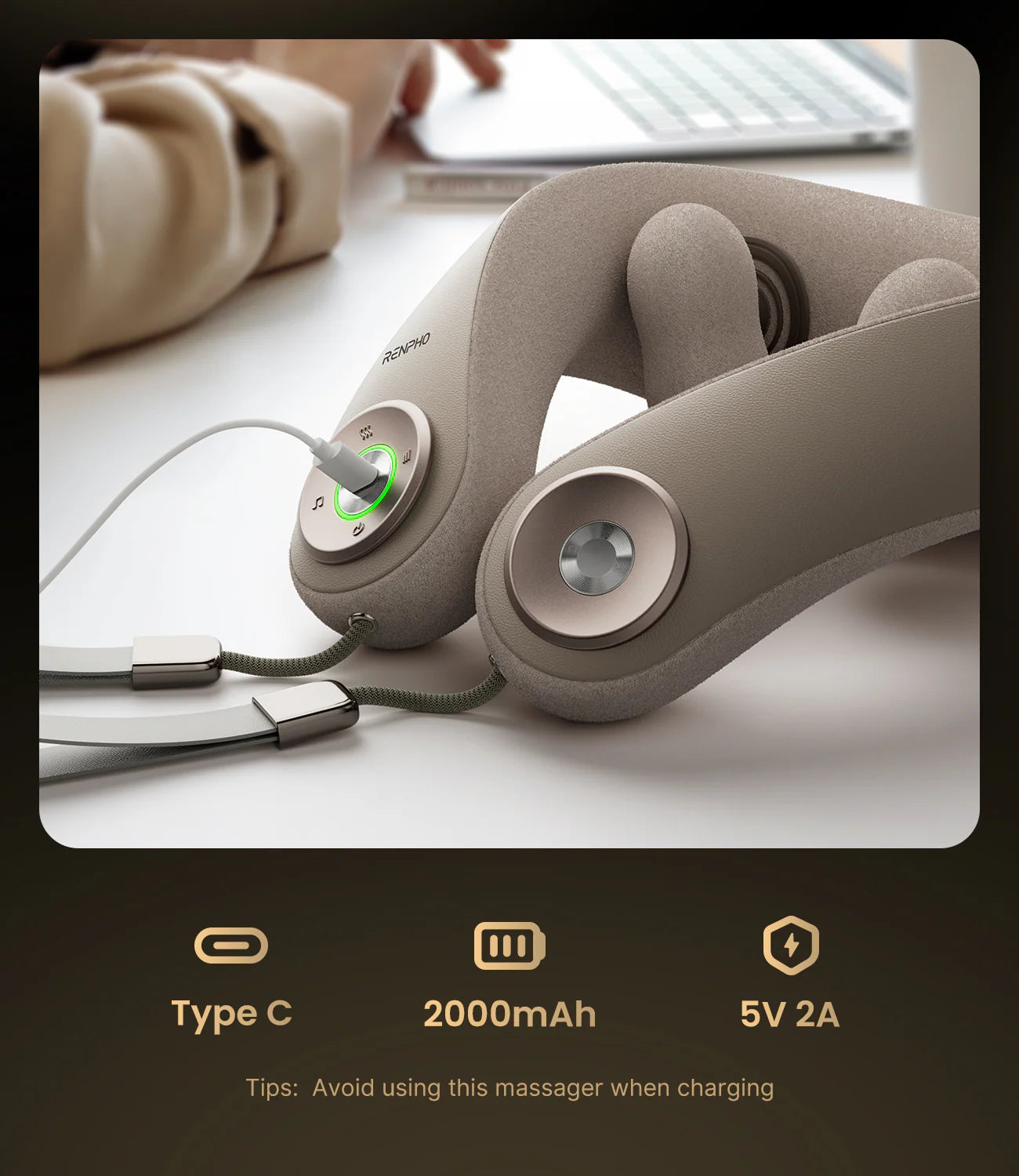 Renhpo - U-Neck Mini Massaggiatore Collo-Spalla