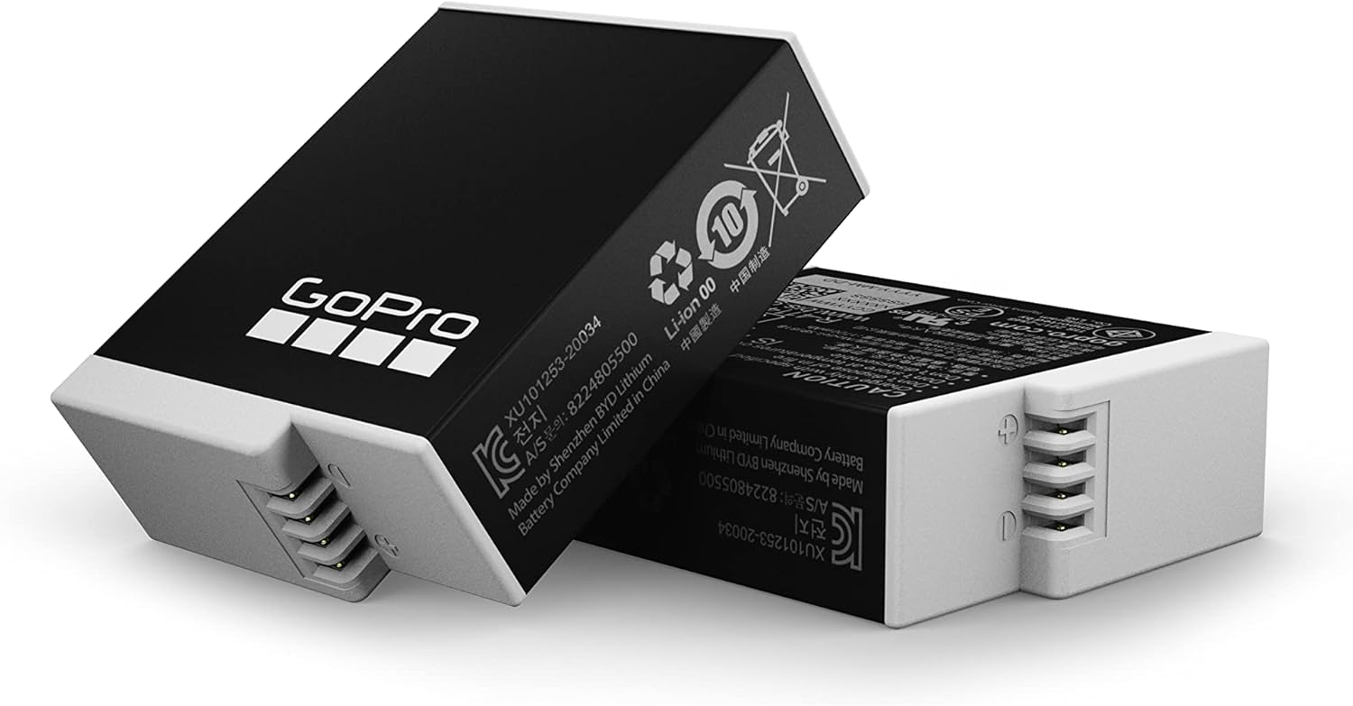 GoPro Eduro Battery 2 Pack Compatibile con Go Pro HERO 9/10/11/12