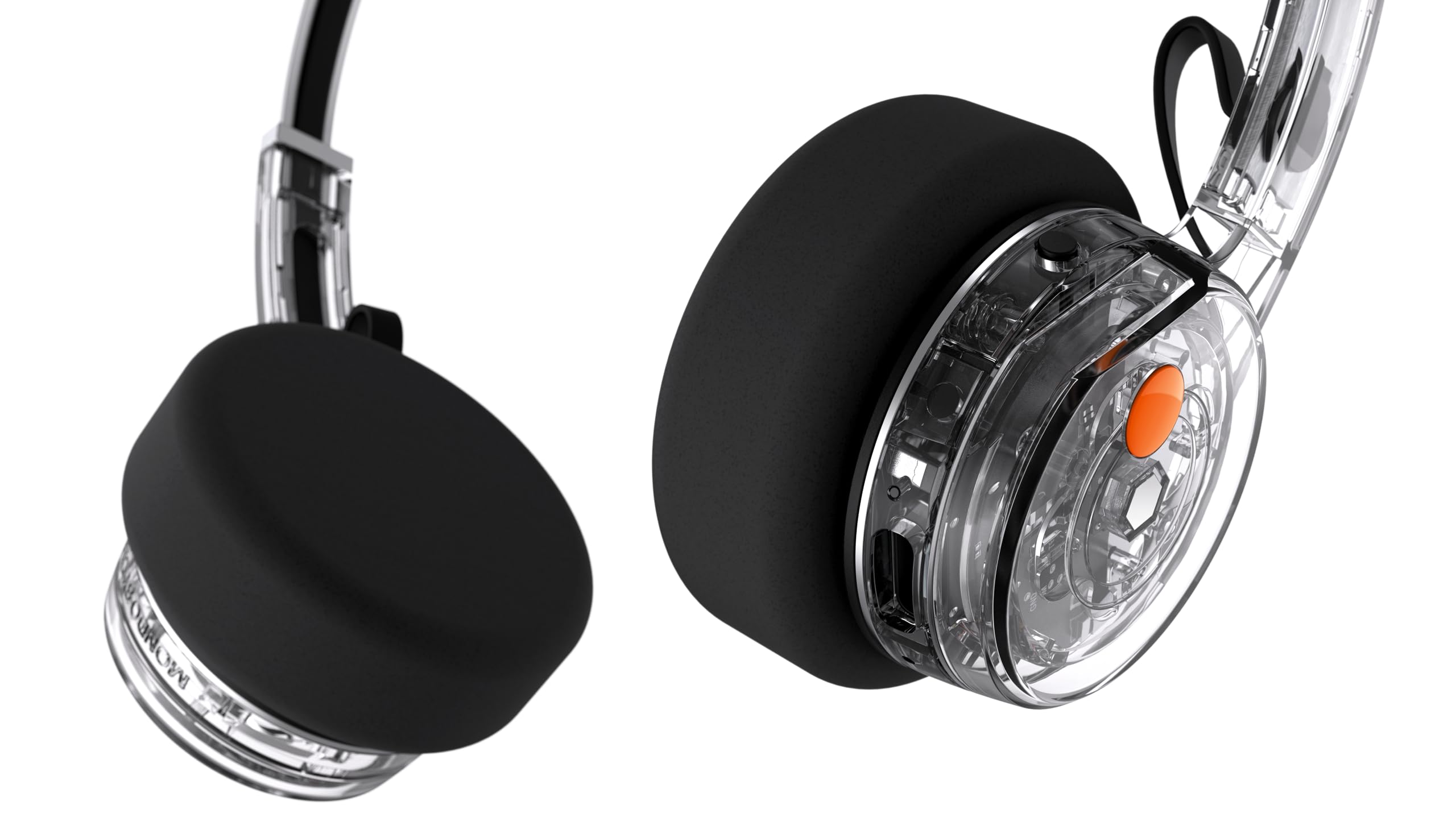 MONDO by Defunc Freestyle Headphones Transparent – Cuffie Wireless On-Ear Retro Bluetooth