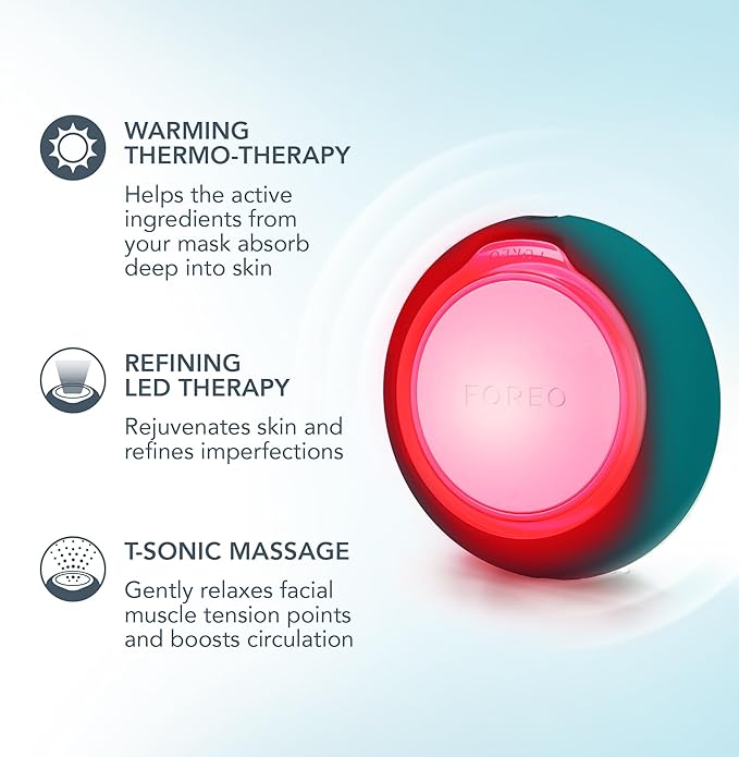 FOREO UFO™ 3 Go Evergreen – Dispositivo Smart per Maschere Viso con LED e Termoterapia