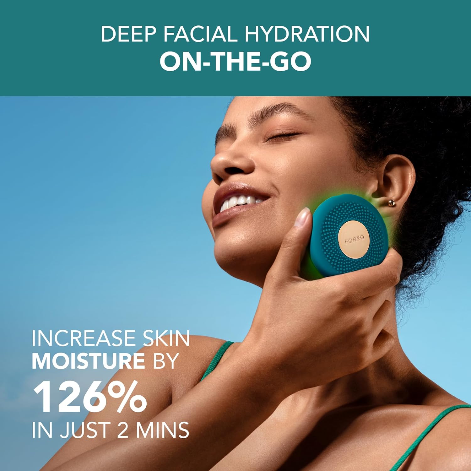 FOREO UFO™ 3 Go Evergreen – Dispositivo Smart per Maschere Viso con LED e Termoterapia